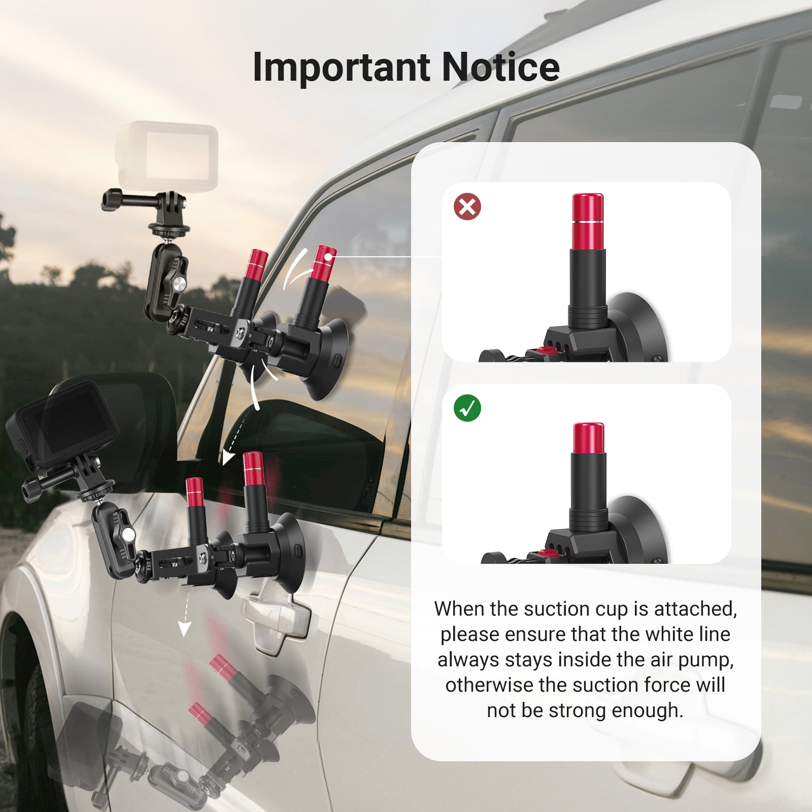 NEEWER CA075 5 in 1 Suction Car Mount Kit