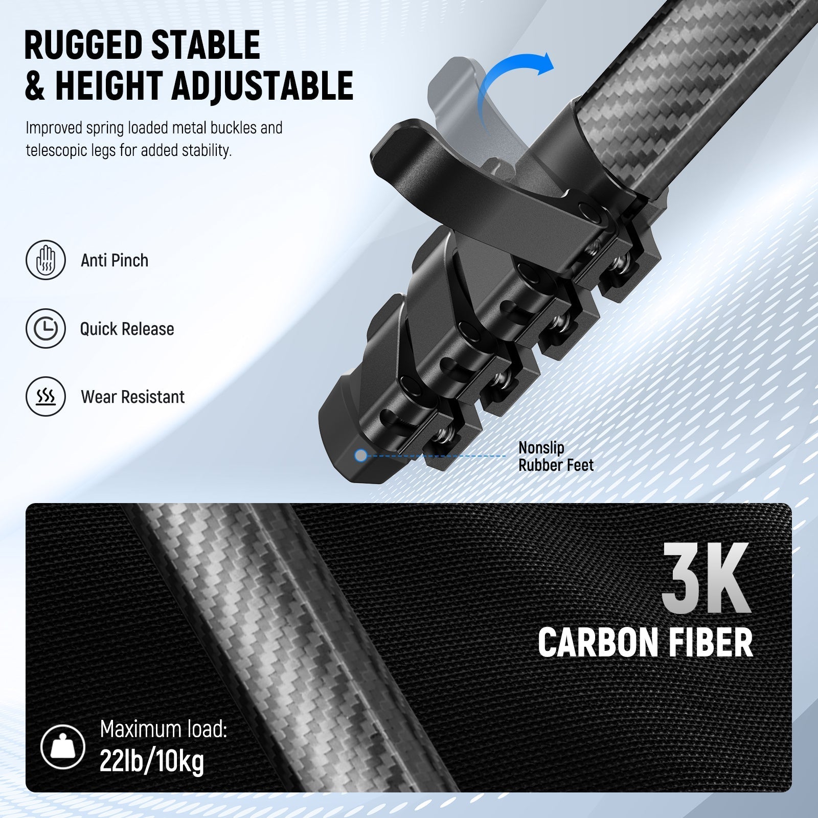 NEEWER LT38 61" Carbon Fiber Travel Tripod