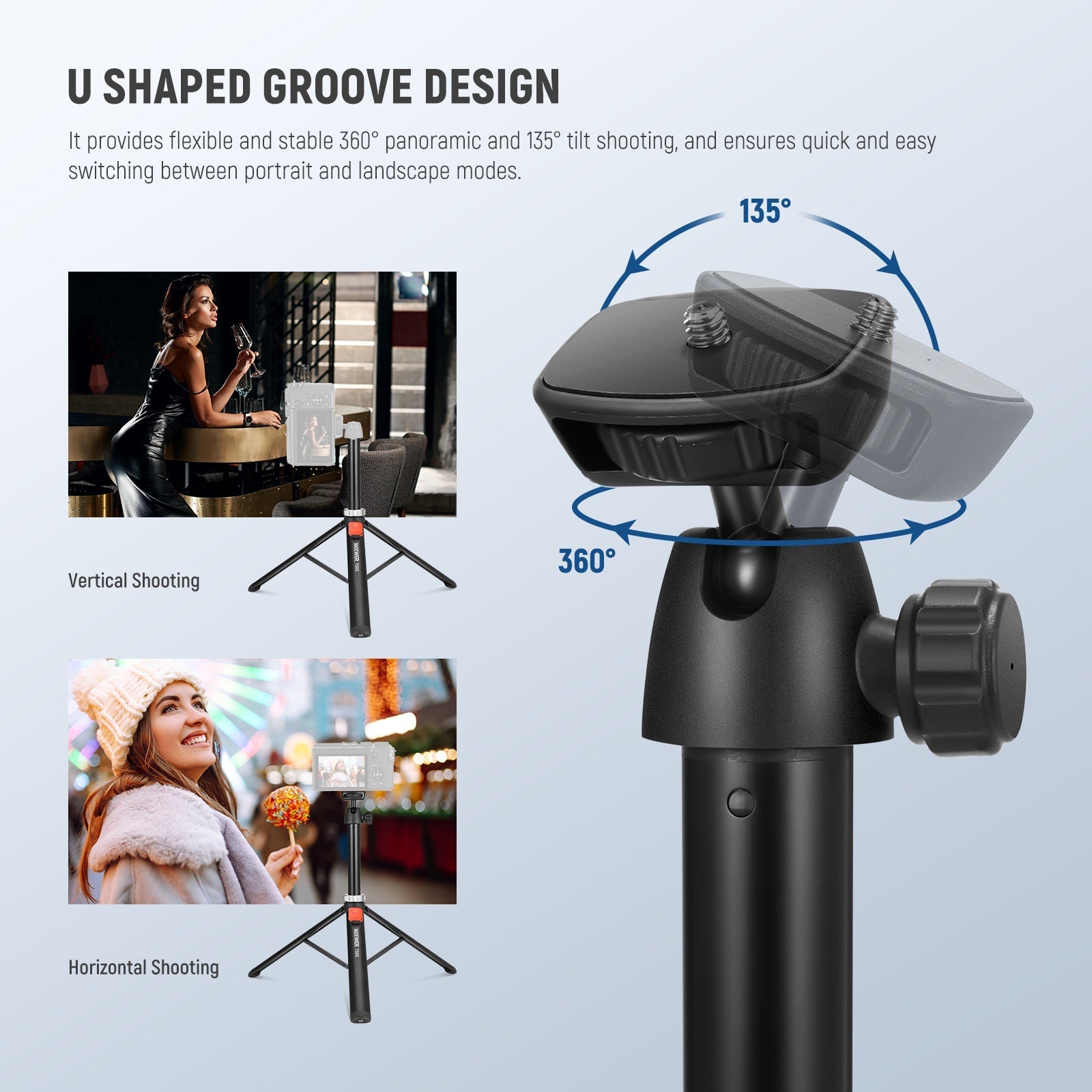 NEEWER TS05 62.9" All Metal Phone Tripod with Remote