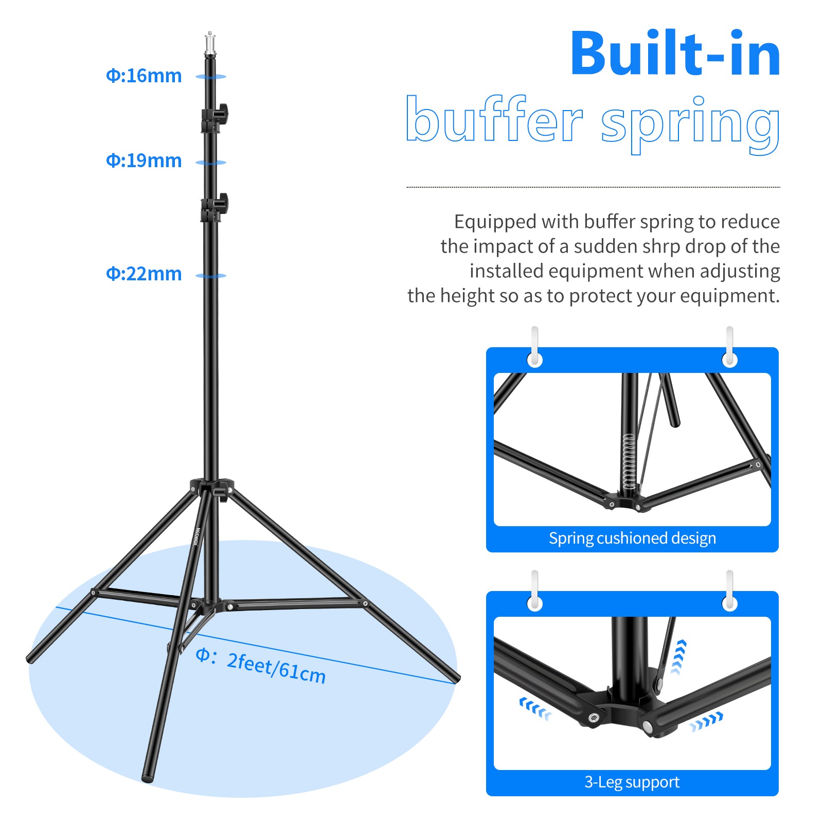NEEWER ST-190 2 Pack 190cm Photography Light Stand
