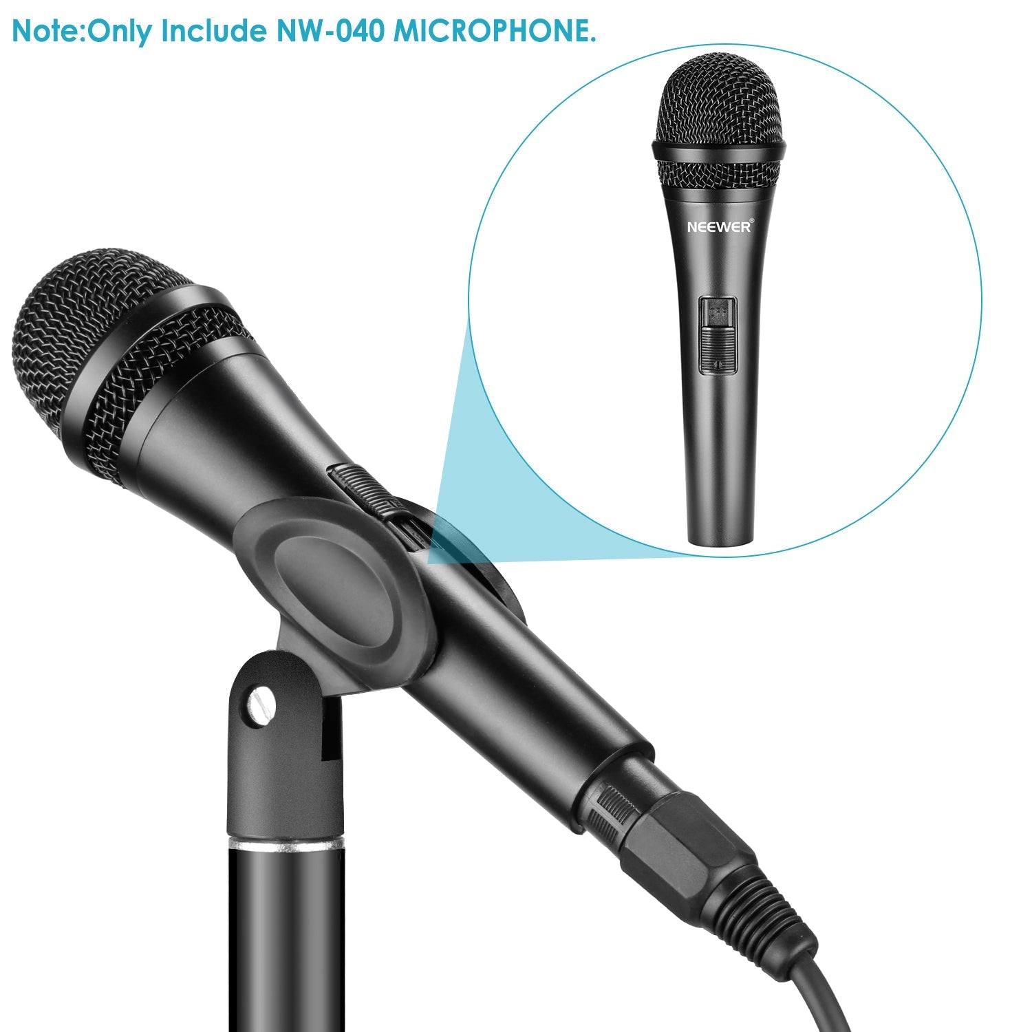 NEEWER NW-040 Cardioid Dynamic Microphone with Cable (Black)