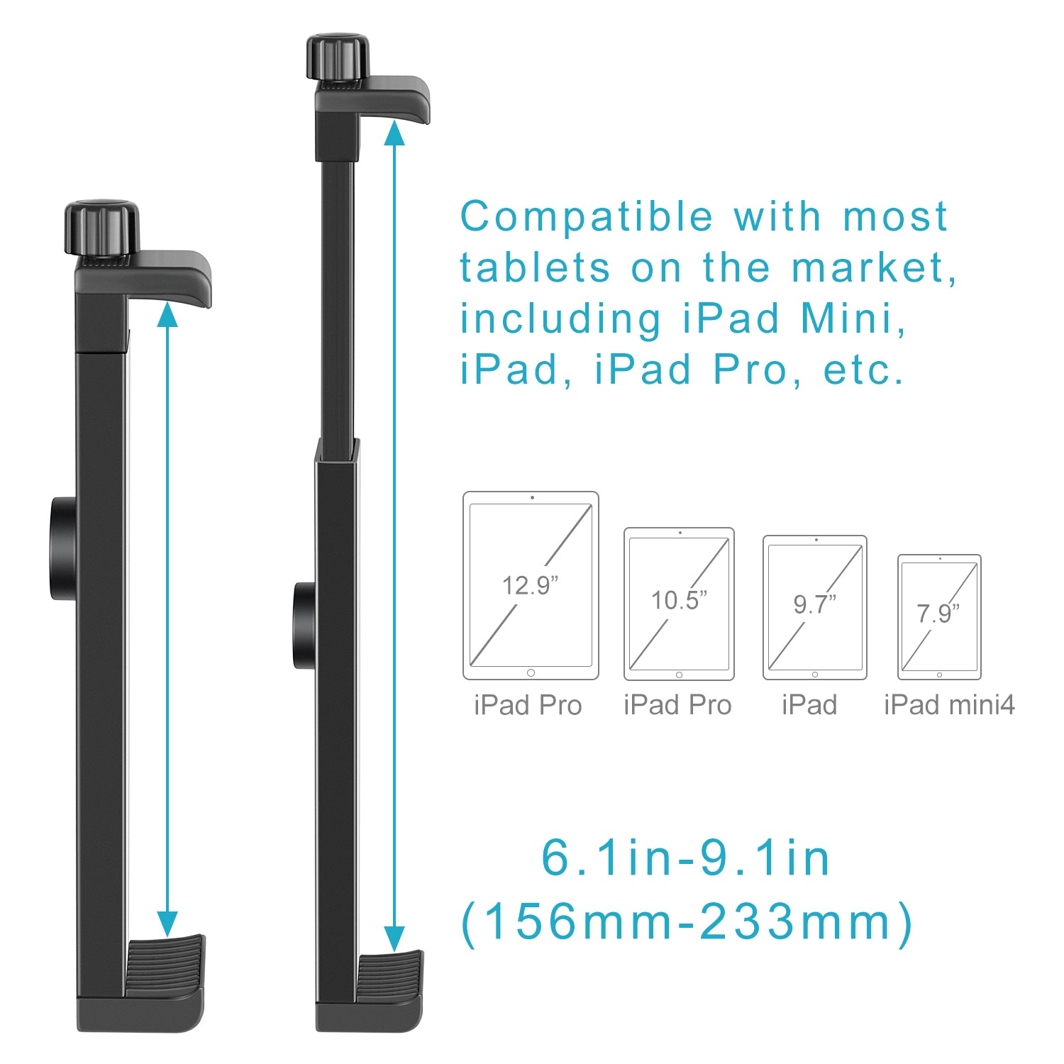 NEEWER 6.3-9.25 inch iPad Tablet Mount Holder