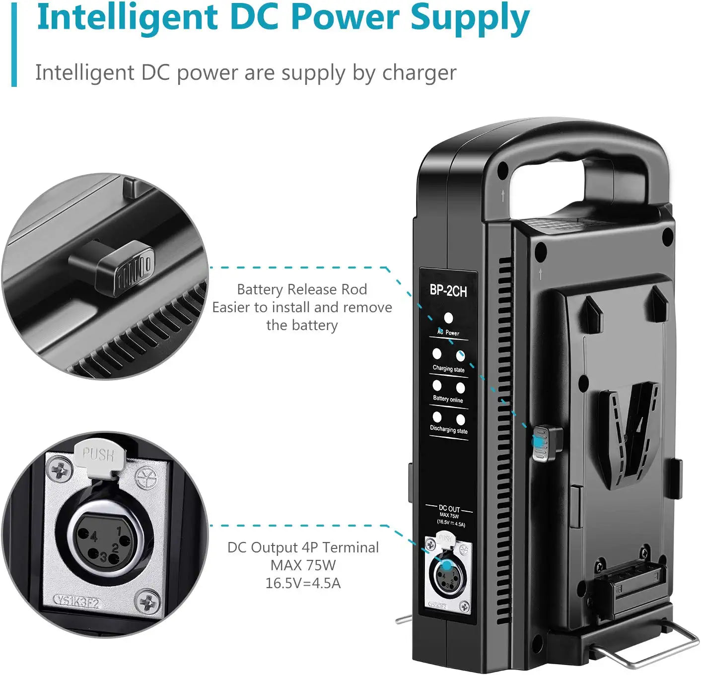 NEEWER NW-BP-2CH Dual Channel V-Mount/V Lock Battery Charger