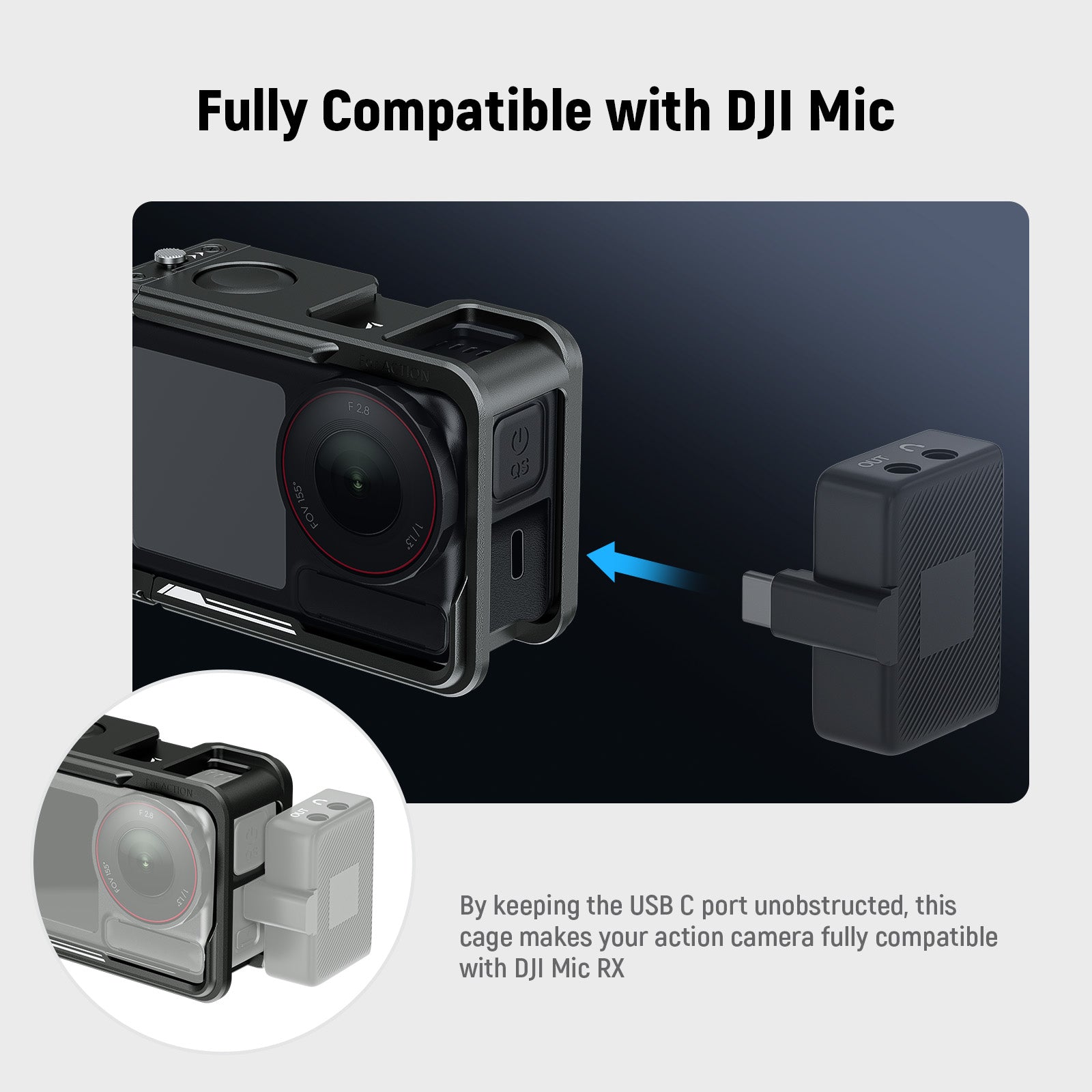 NEEWER AC014 Action Camera Cage For DJI Osmo Action 5 Pro/4/3