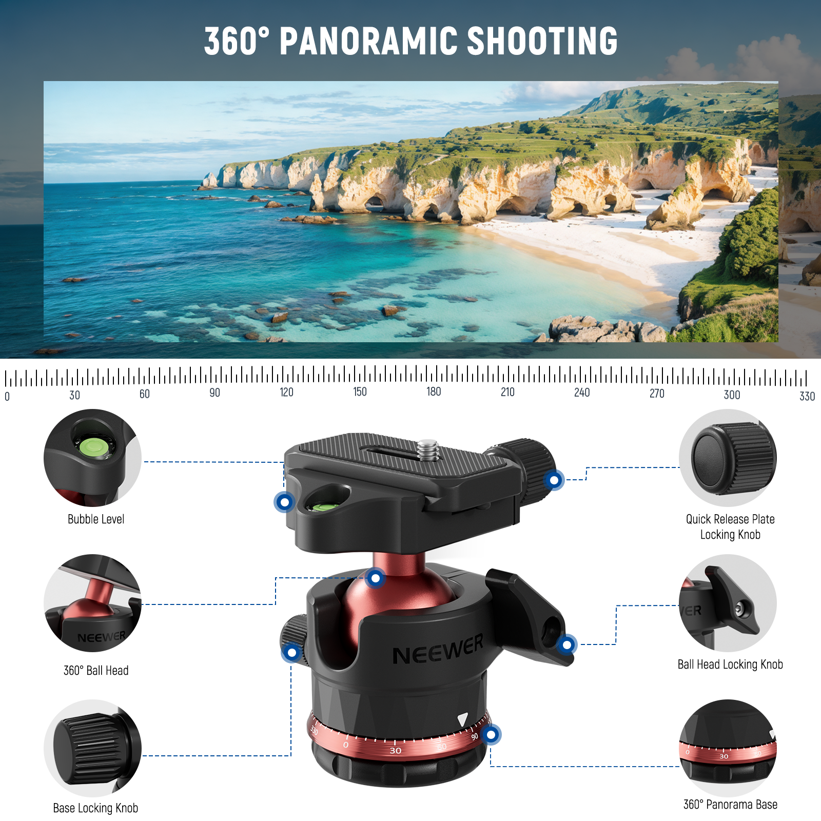NEEWER BASICS TP16 70.9"/180cm Camera Tripod Monopod