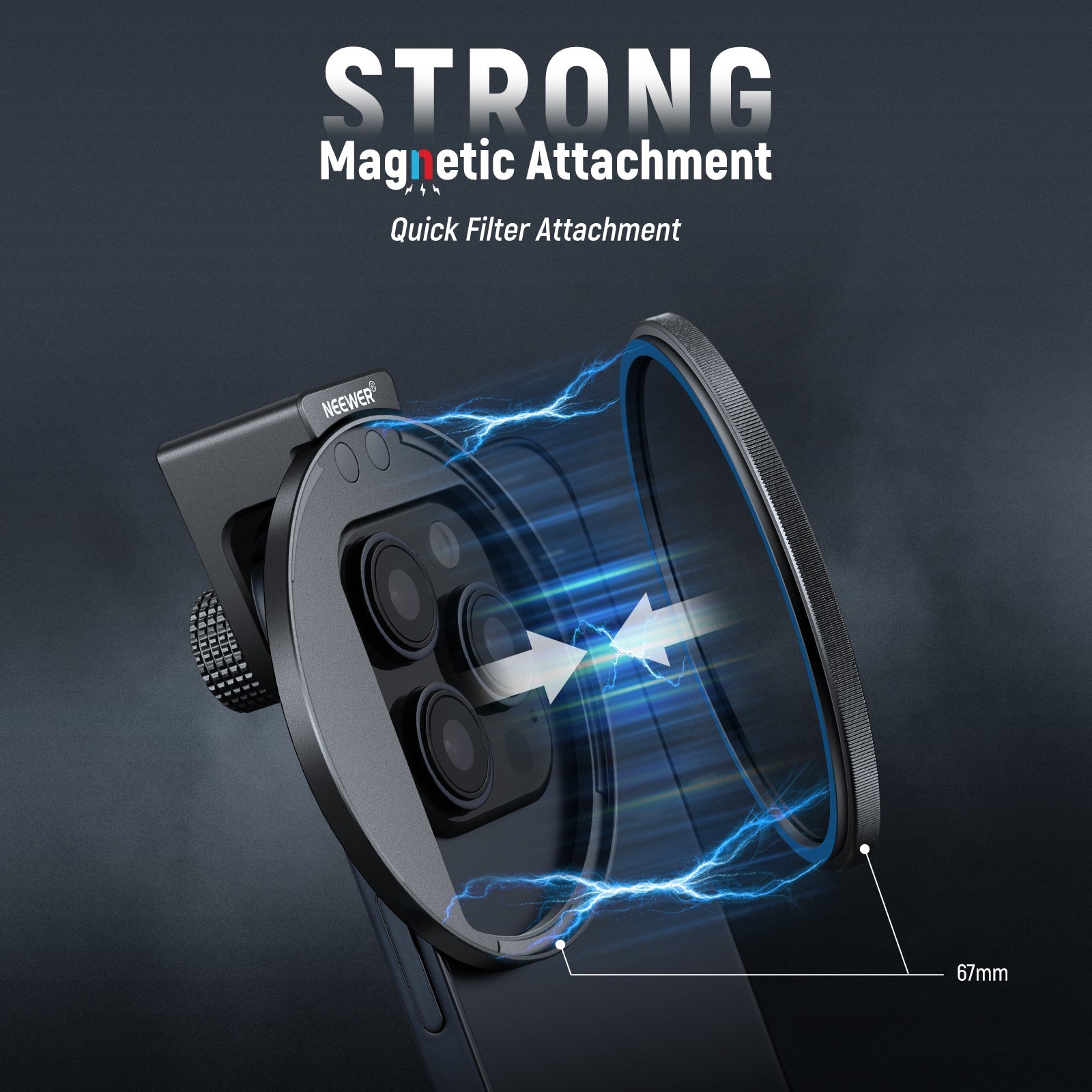 NEEWER 67mm Magnetic CPL Phone Filter