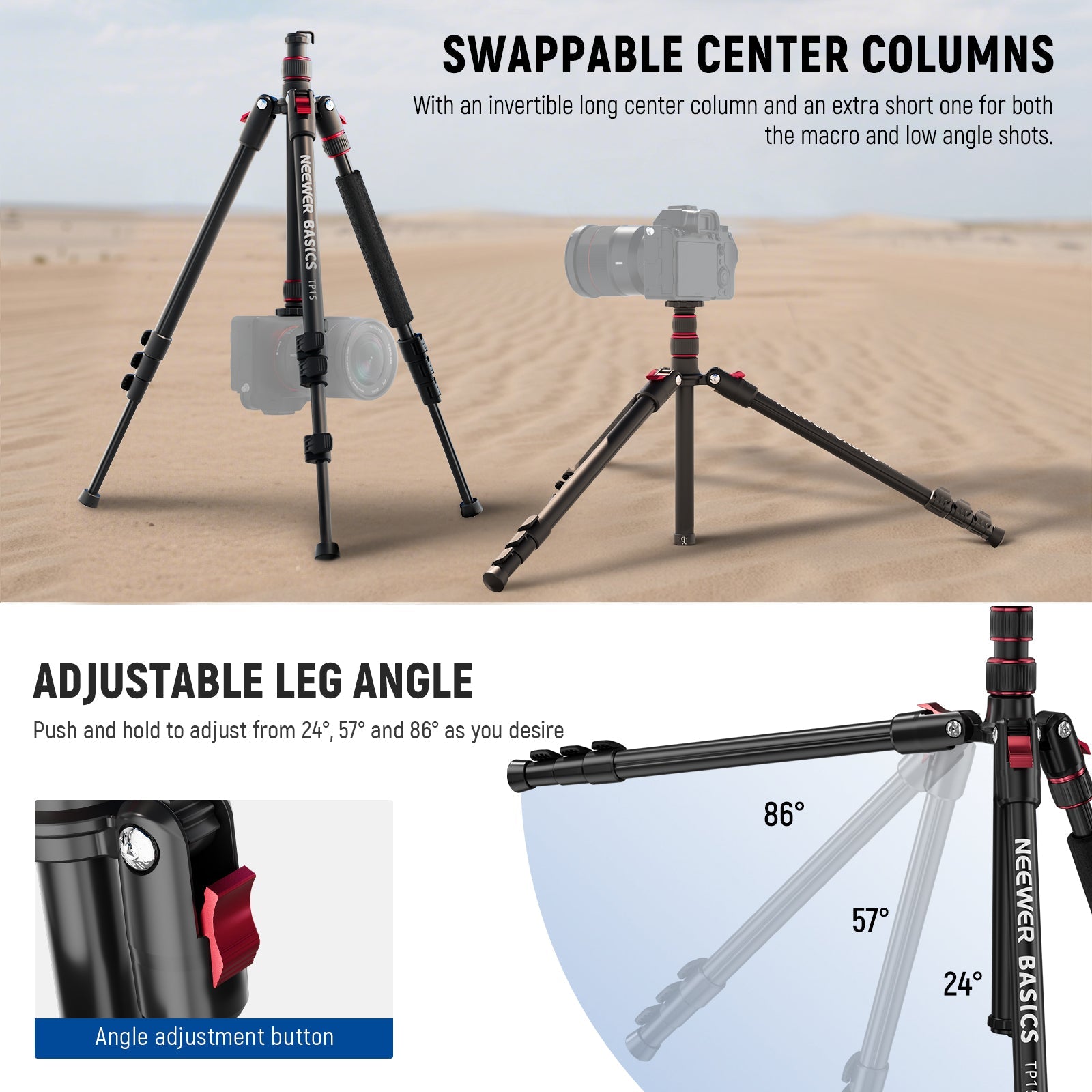 NEEWER BASICS TP15 71" Camera Tripod Monopod