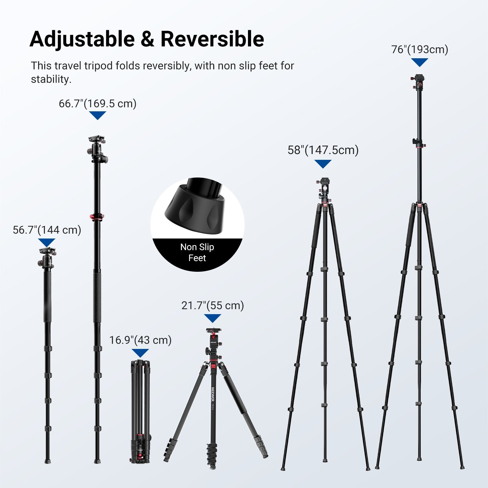 NEEWER BASICS TP014 76" Overhead Camera Tripod Monopod