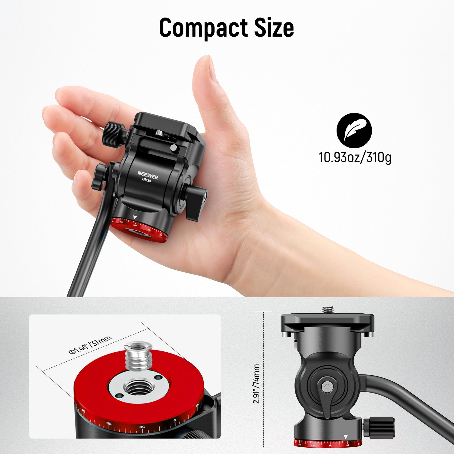 NEEWER GM24 Tripod Fluid Head