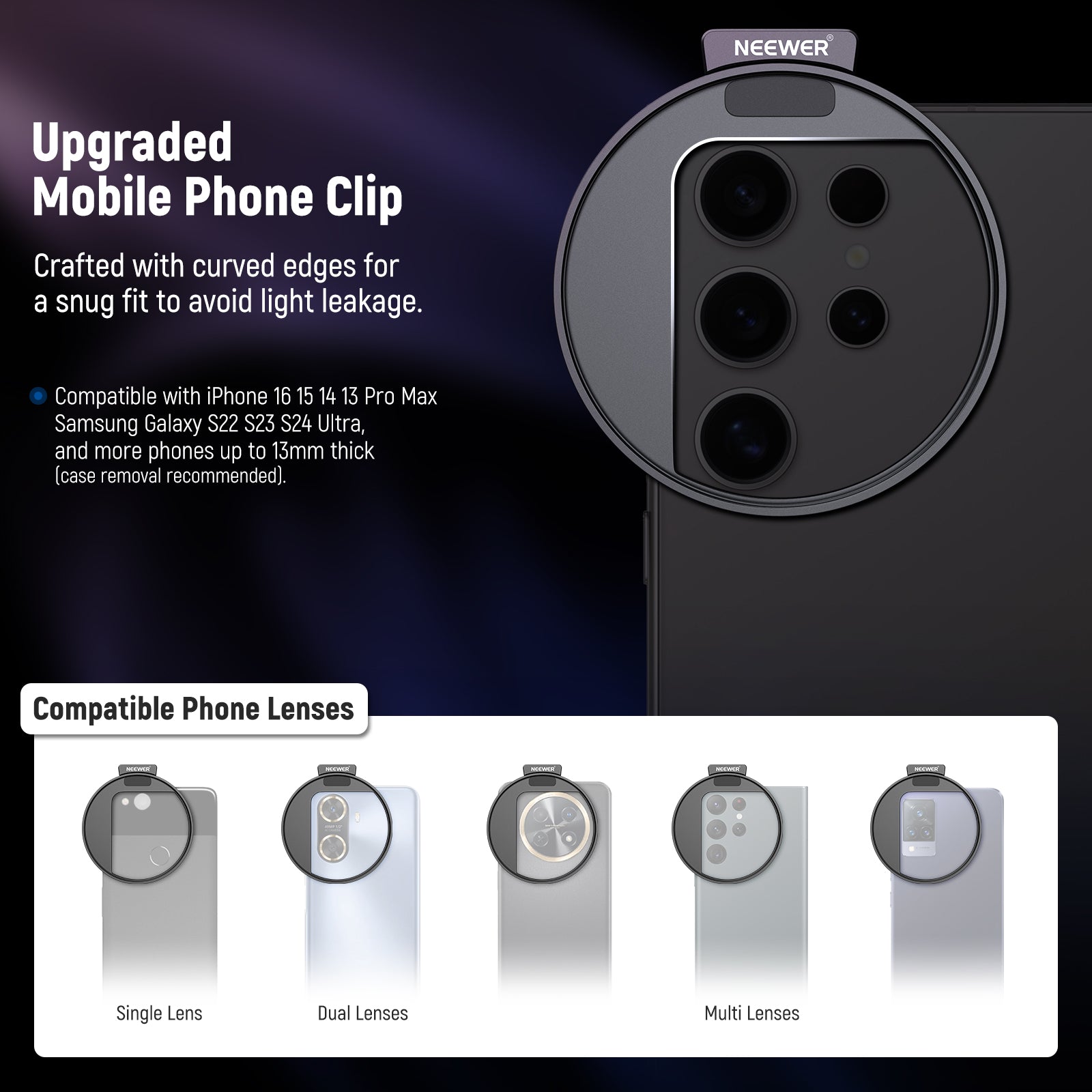 NEEWER FL-78 67mm HD CPL Filter & Cold Shoe Phone Clip