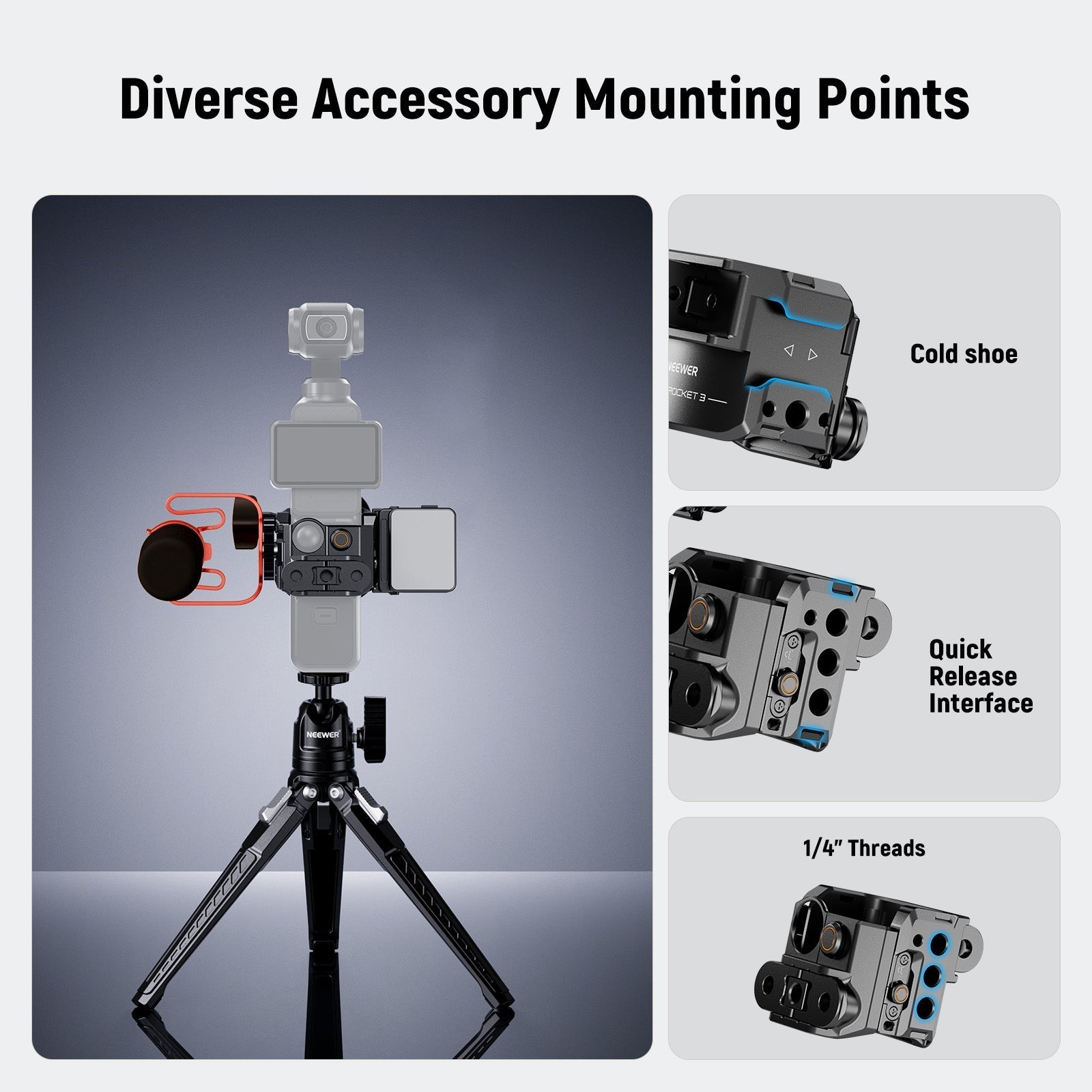 NEEWER AC009 PRO Metal Cage For DJI Osmo Pocket 3
