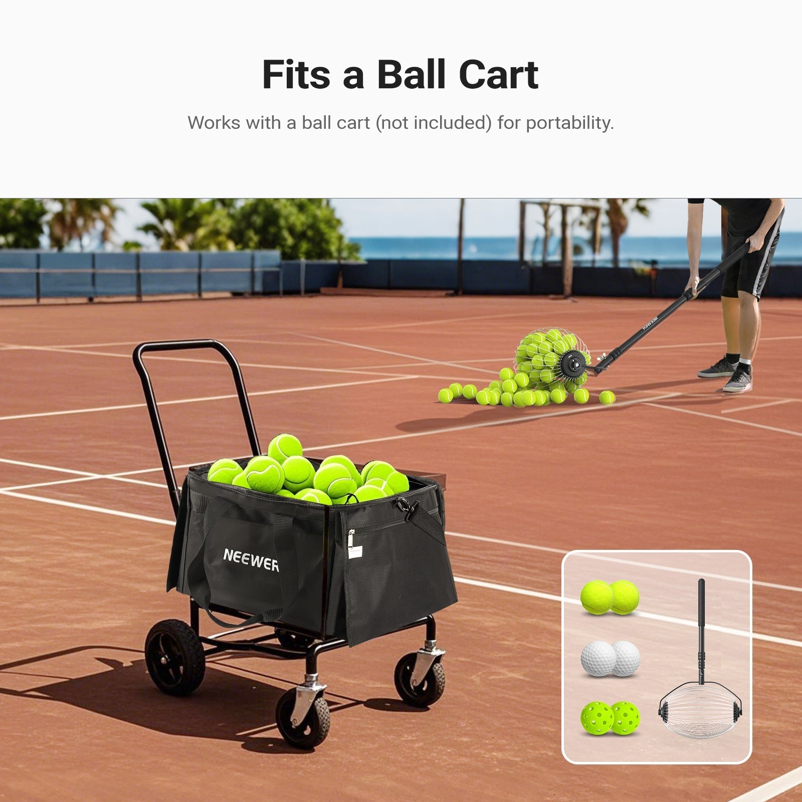 NEEWER TB03B Tennis Ball Collector Carry Bag