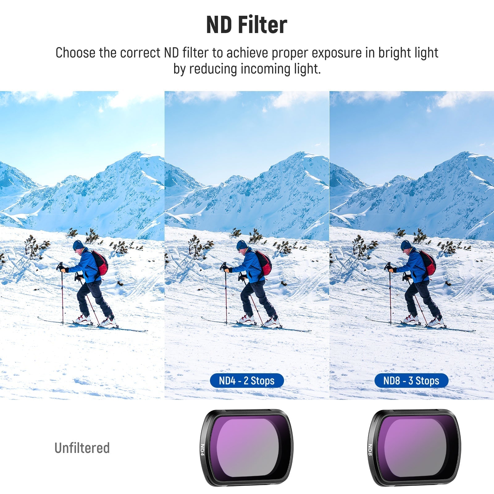 NEEWER FL-B03 3-Pack ND & CPL Filter for DJI Osmo Pocket 3 / Pocket 4 & Xtra Muse