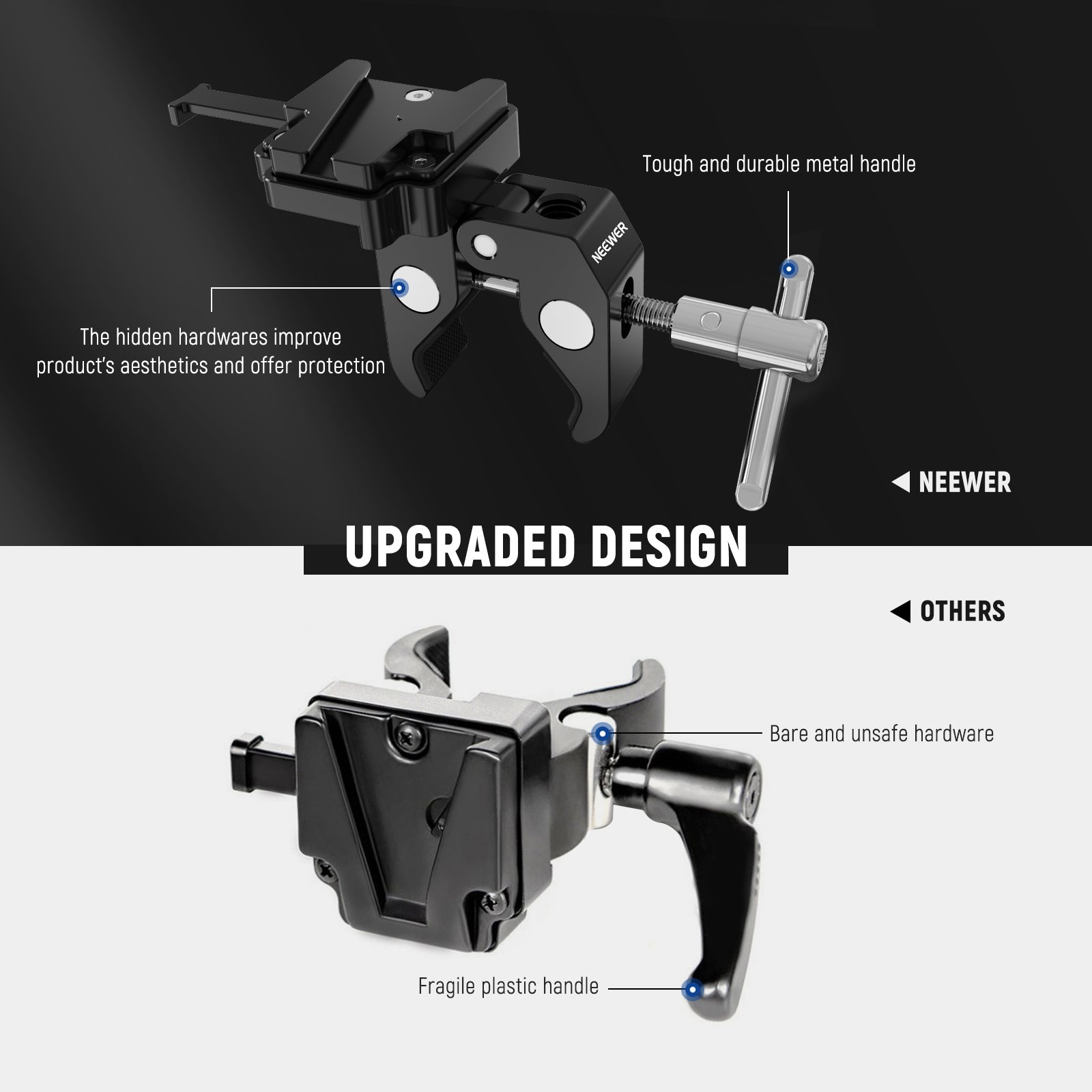 NEEWER PS006 Mini V Mount Battery Plate with Super Crab Clamp