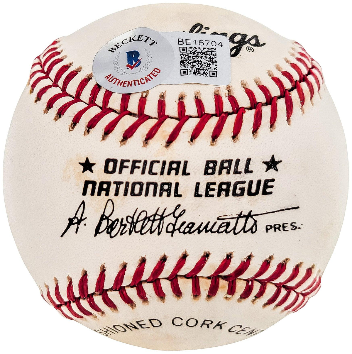 Bill Terry Autographed Official NL Baseball New York Giants "HOF 1930 .401" Beckett BAS #BE16704
