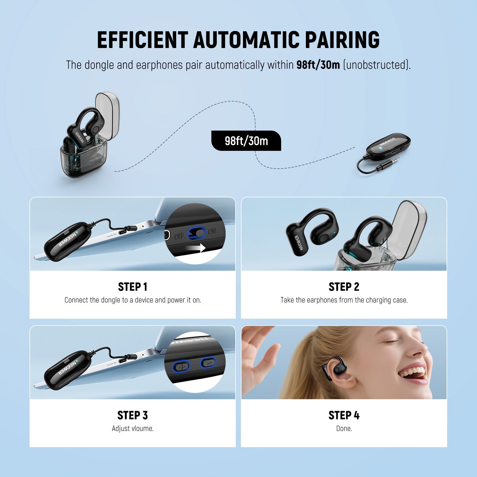 NEEWER EB01 OWS Wireless Monitoring Earphones