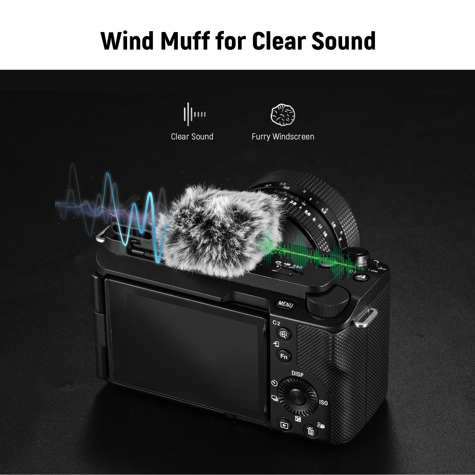 NEEWER CA133 Cold Shoe Wind Muff for ZV-1F/ZV-E10/ZV-1/ZV-E1/ZV-1 II