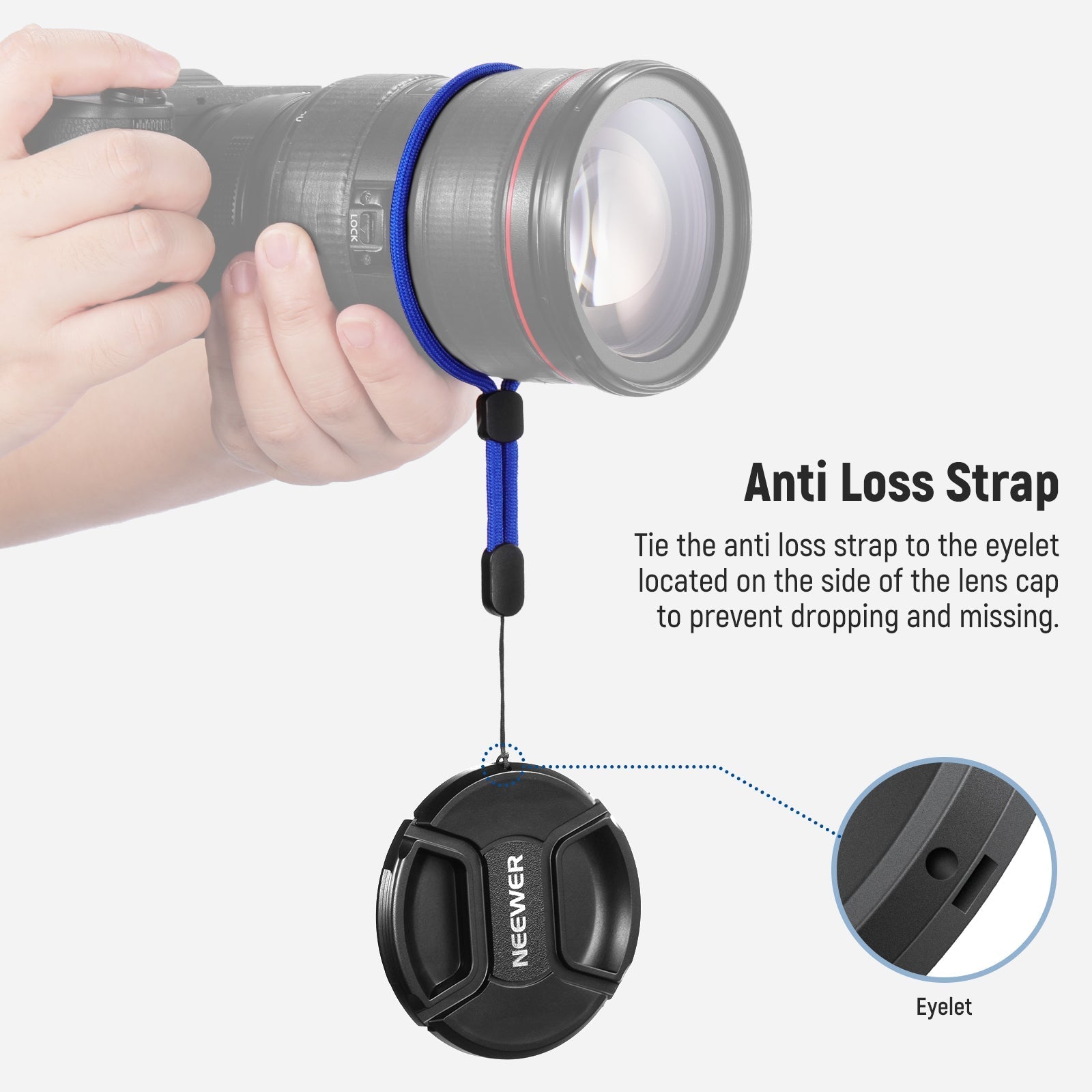 NEEWER 2 Pack Camera Lens Cap Kit