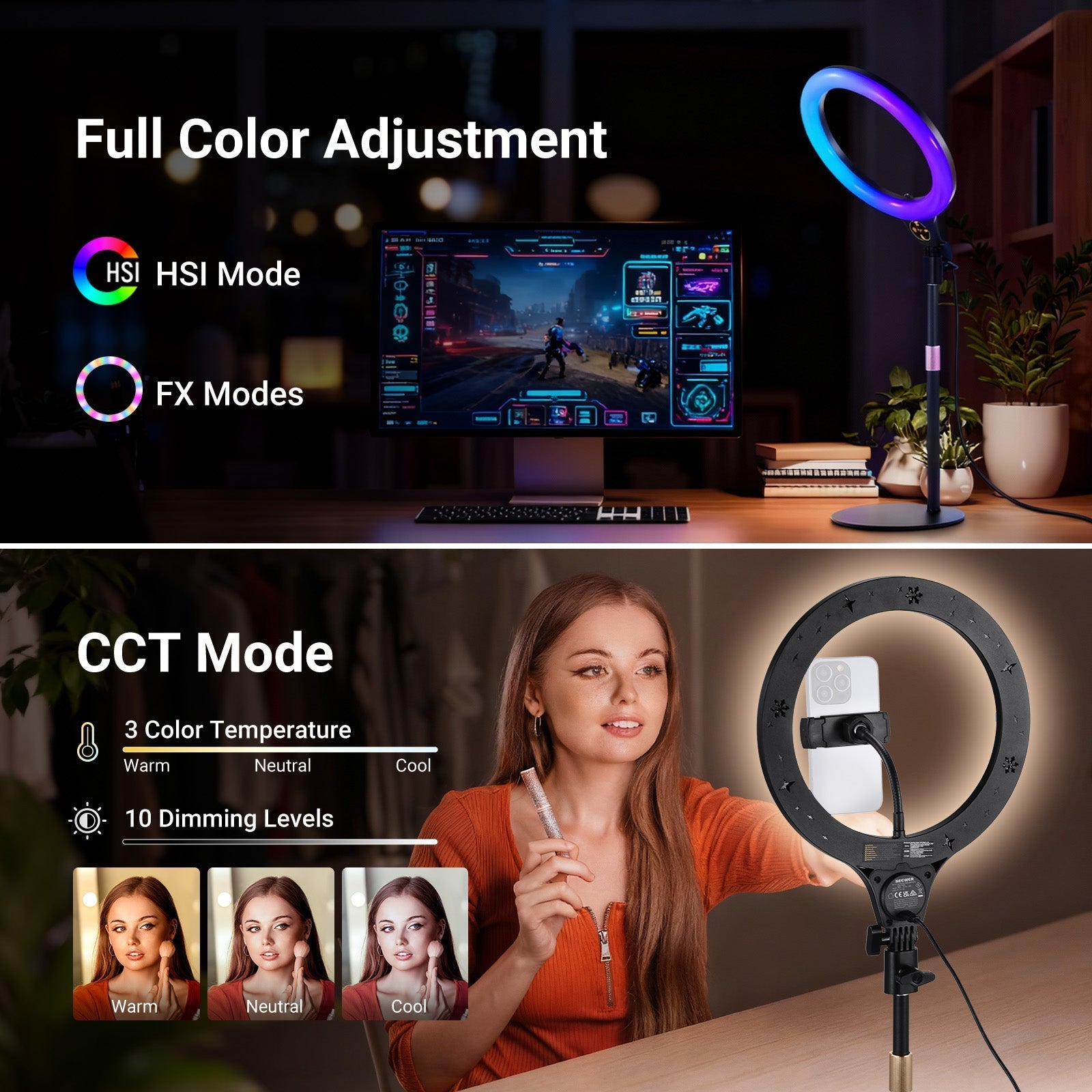 NEEWER ENTRY LEVEL VERSION N37 10.5" RGB Ring Light
