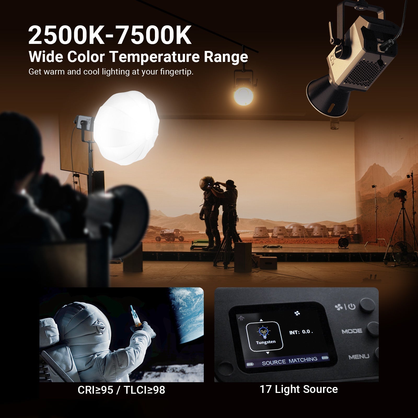 NEEWER AS600C 600W Output RGB COB Studio Video Light