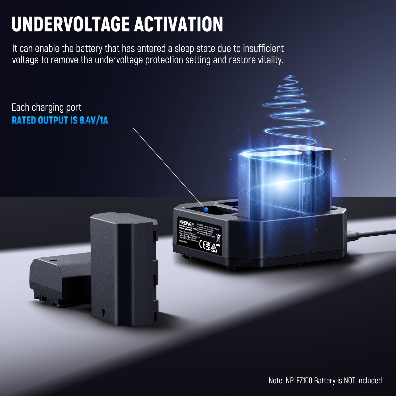 NEEWER NW-Z4 4 Channel NP-FZ100 Charger with 45W PD Fast Charger