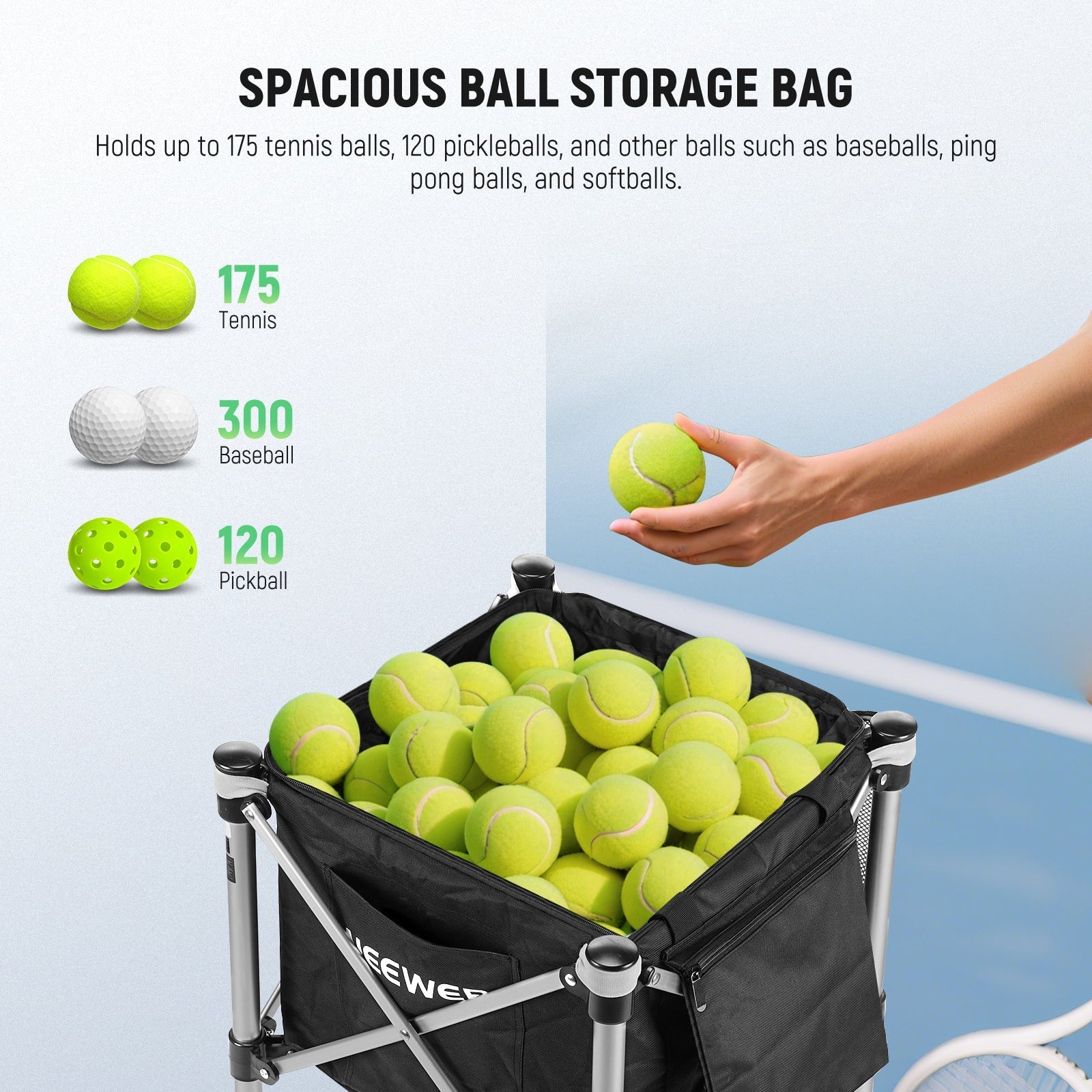NEEWER TB02X Tennis Ball Hopper