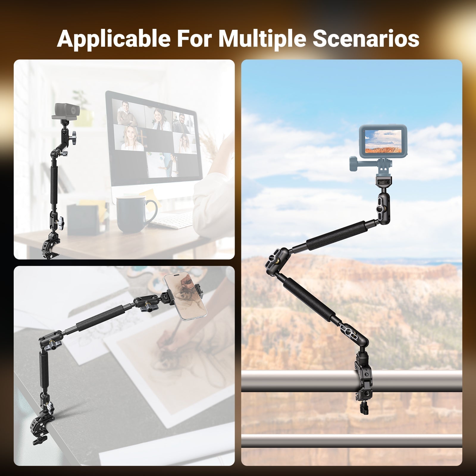 NEEWER UA057 22" Articulating Magic Arm with Super Clamp & Phone Holder