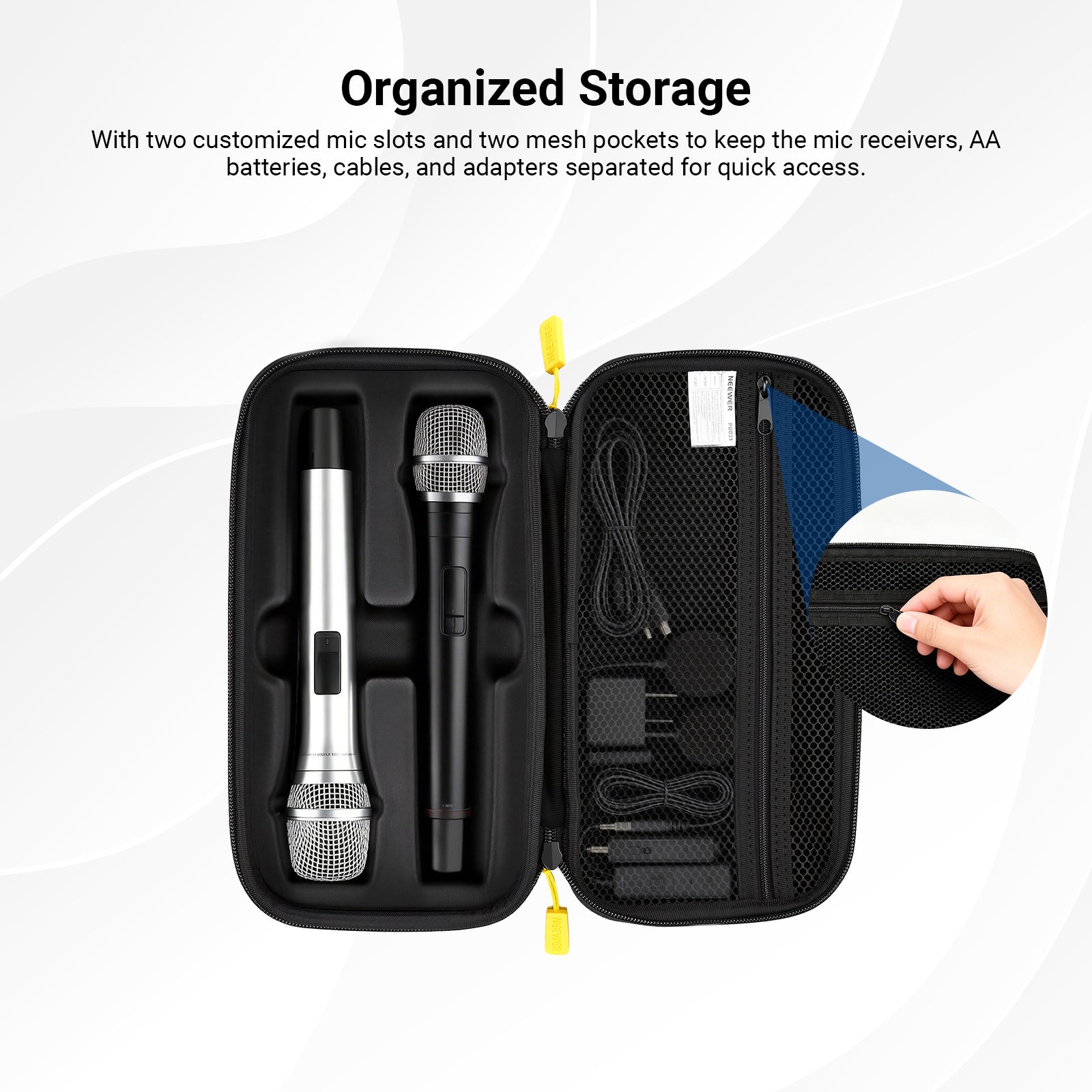NEEWER PD033 Wireless Microphone Case For JBL PartyBox Dual Mic