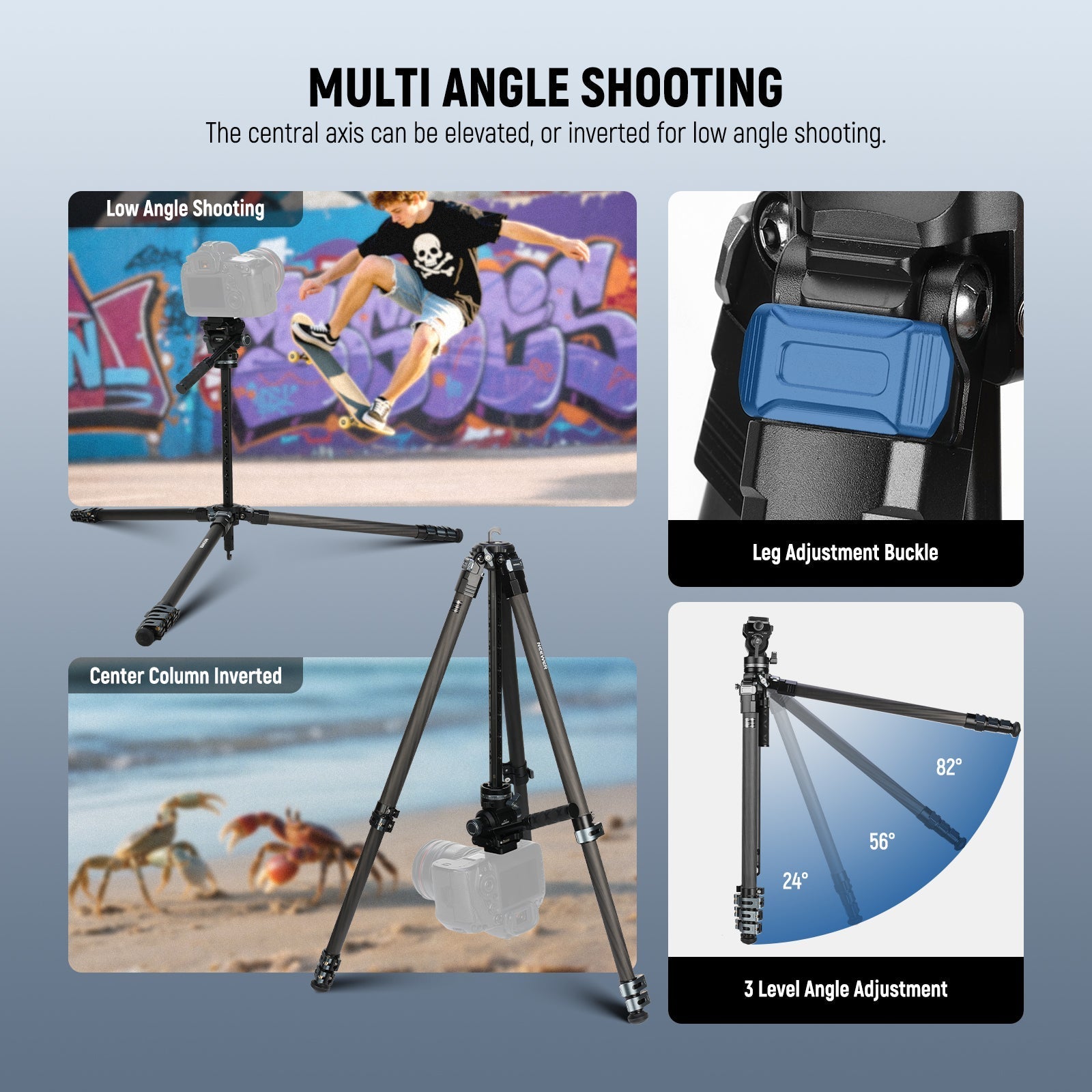 NEEWER LT36/LT37 60.4" Carbon Fiber Travel Tripod