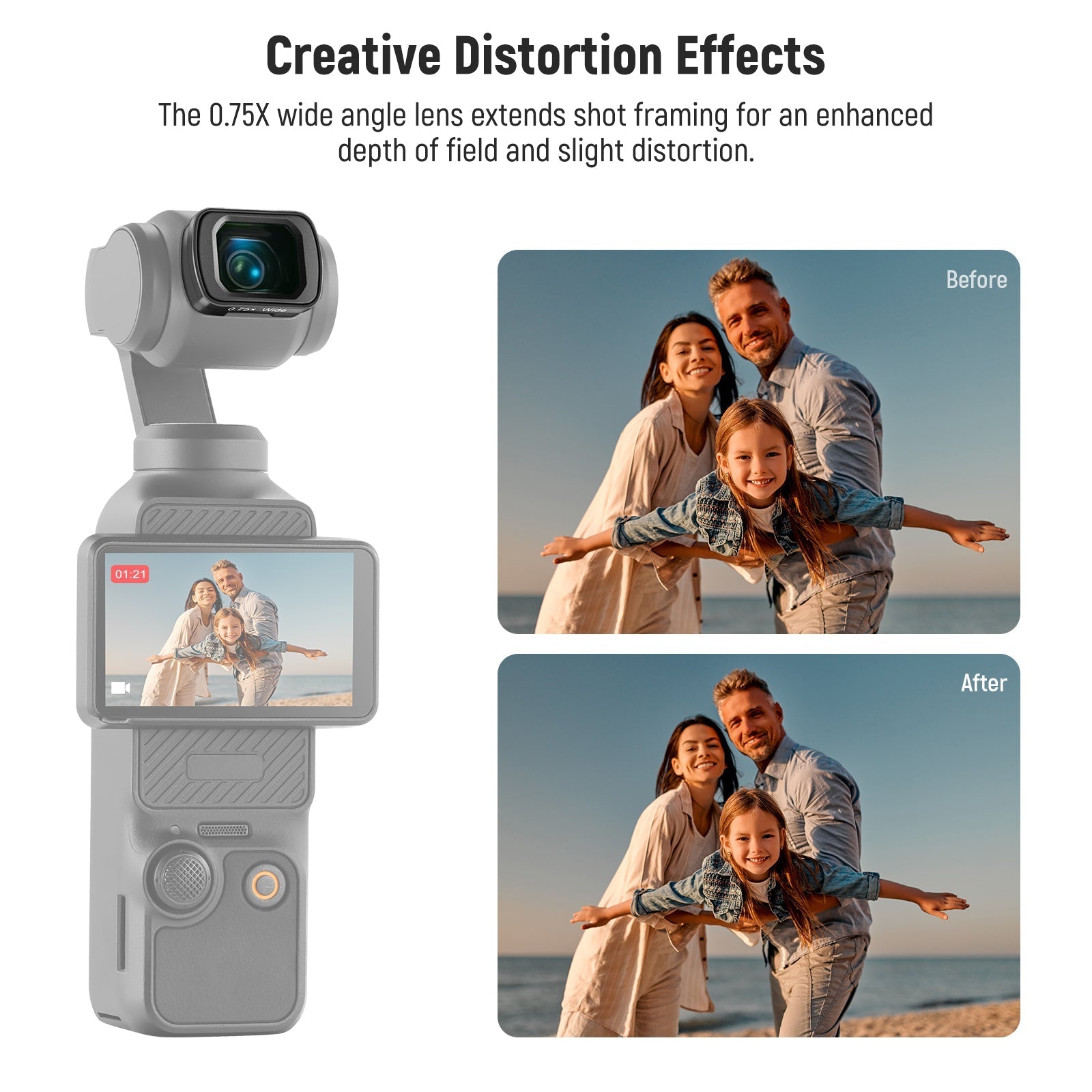 NEEWER FL-B14 ND Filter Set With 0.75X wide Angle Lens For Pocket 3 / Pocket 4 & Xtra Muse