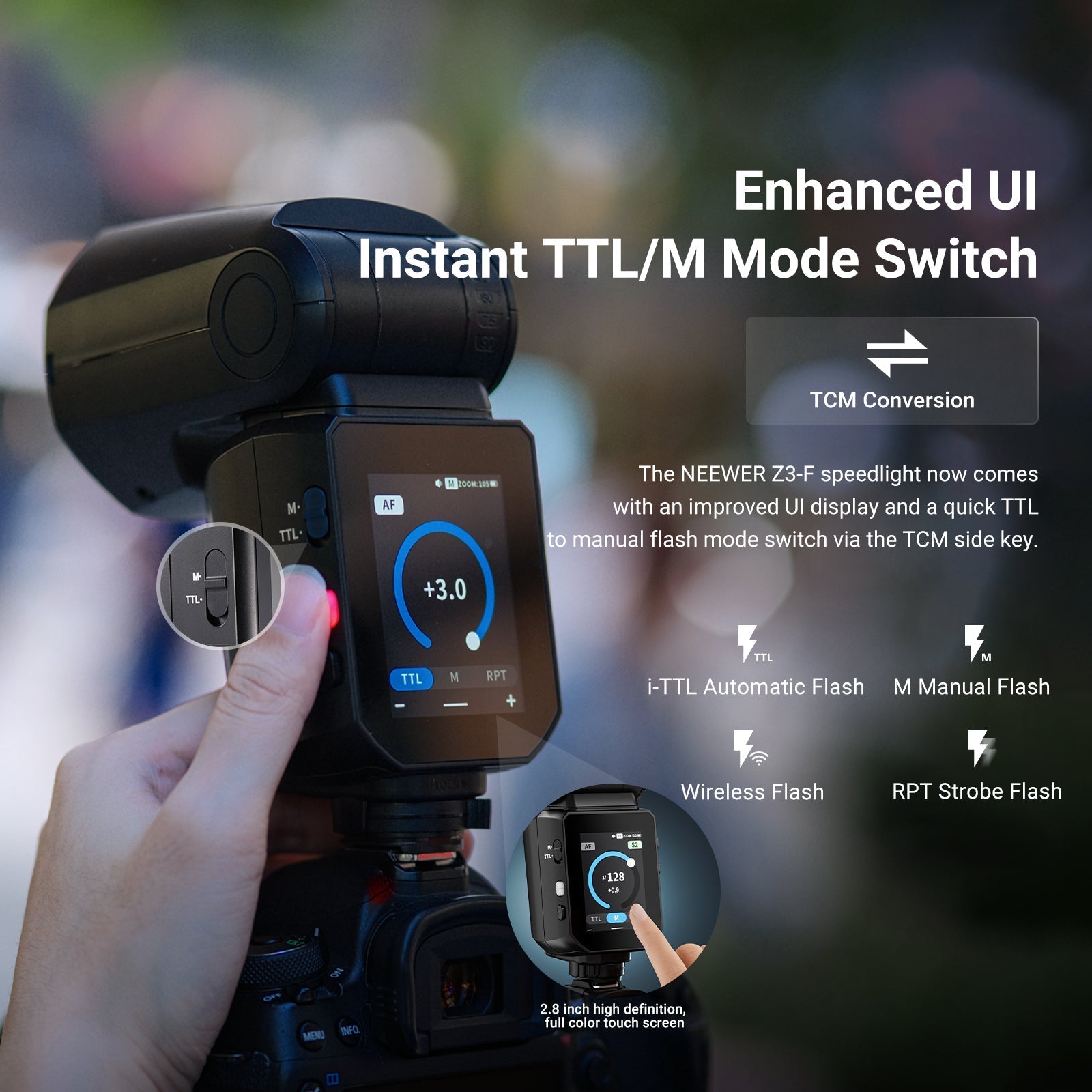 NEEWER Z3 100Ws 2.4G TTL Flash Speedlite