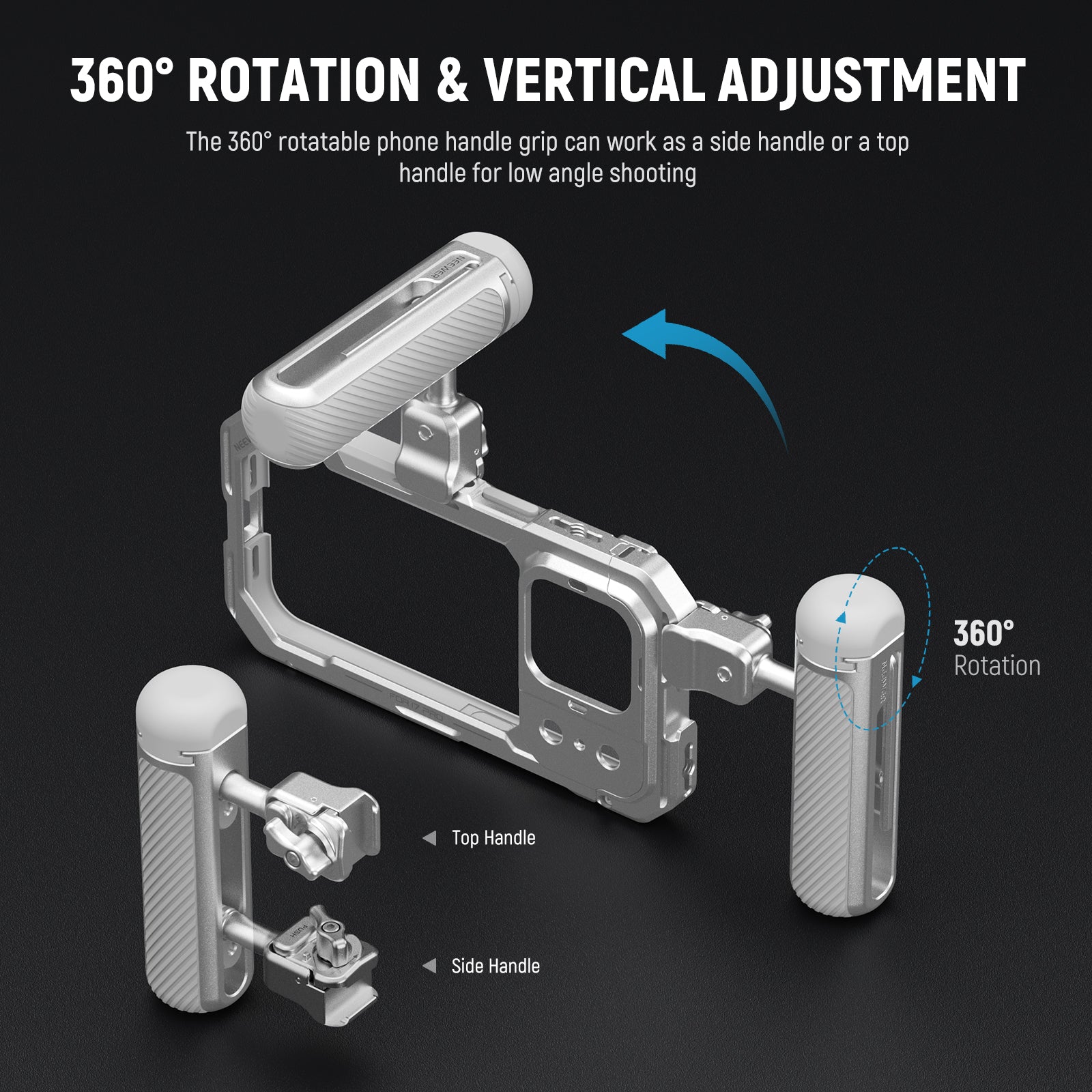 NEEWER PA045 360° Rotation Quick Release Phone Cage Side Handle