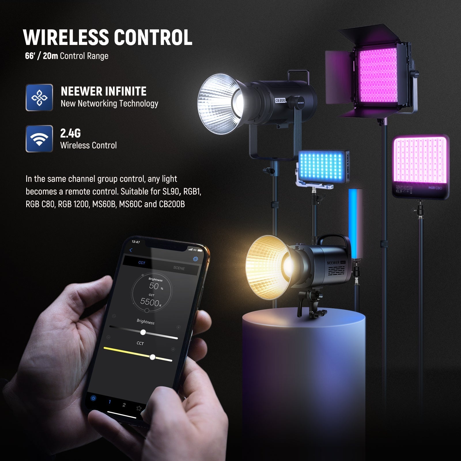 NEEWER CB60B 70W Bi-Color LED Video Light