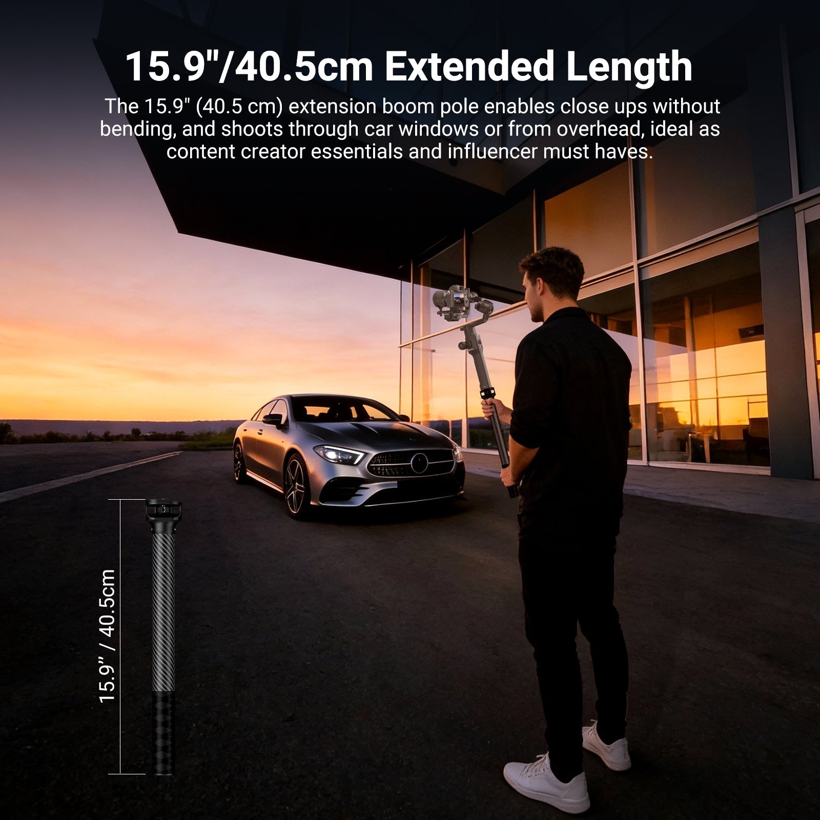 NEEWER GA024 Carbon Fiber Extension Pole for Ronin Series