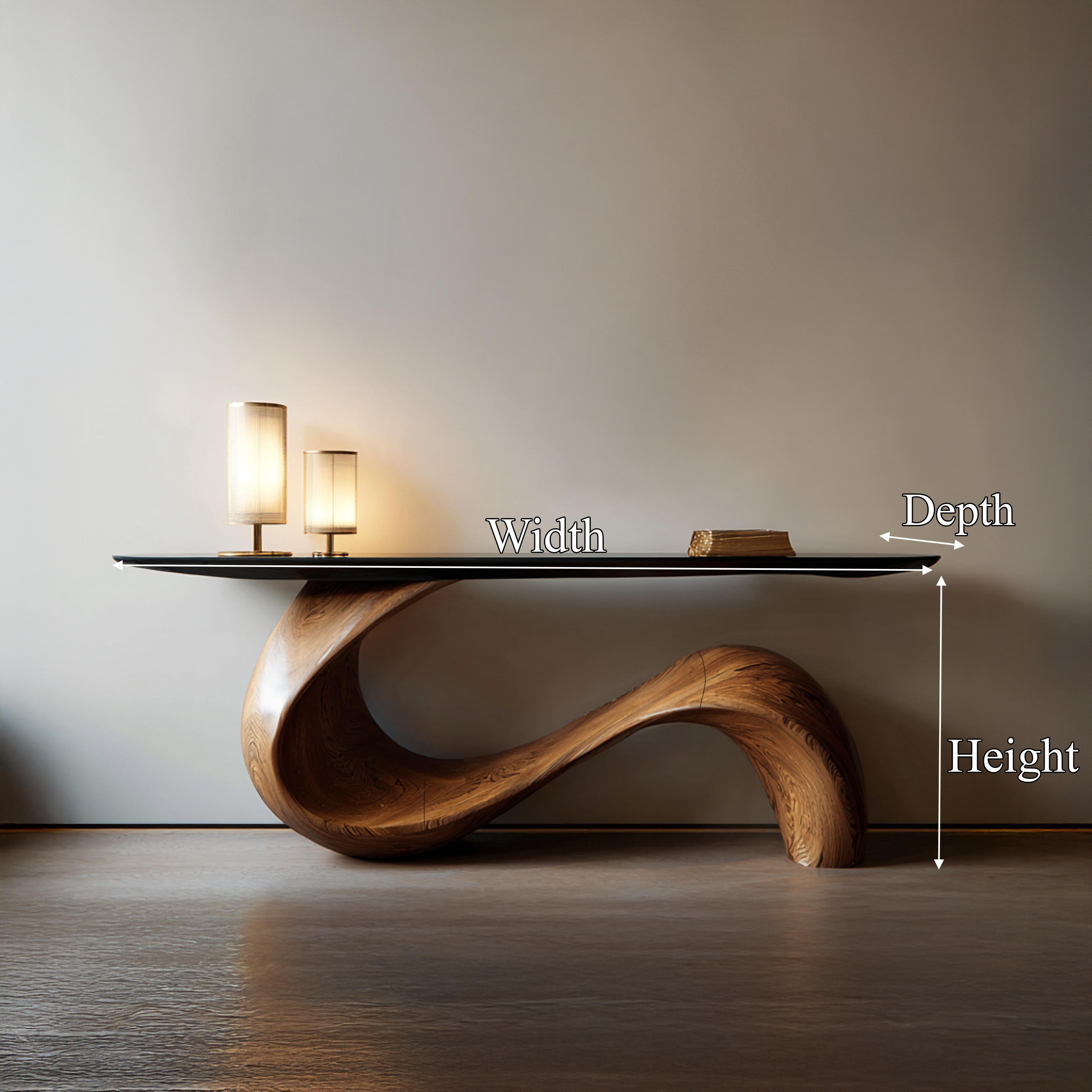 Midcentury Sculptural Console Table Entryway