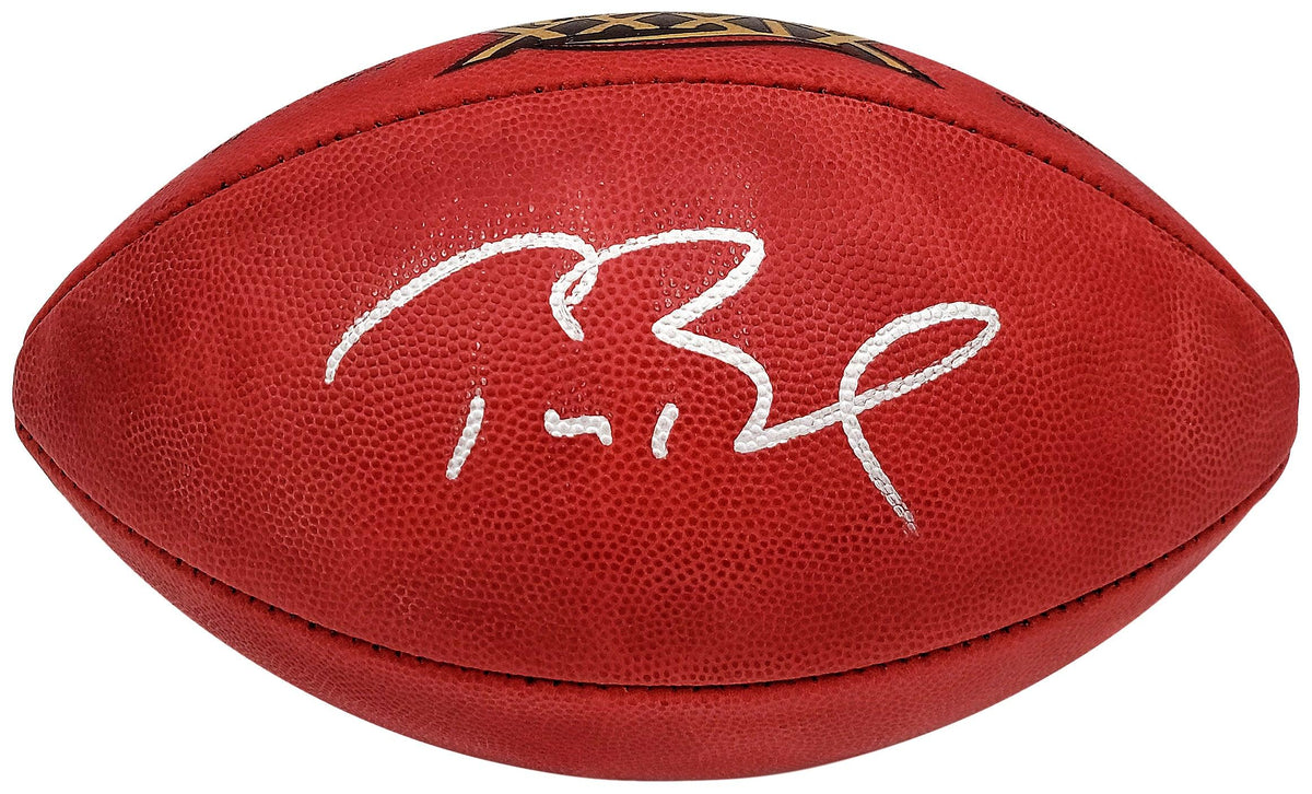 Tom Brady Autographed Official NFL Leather SB XXXIX Logo Football New England Patriots Fanatics Holo Stock #202895