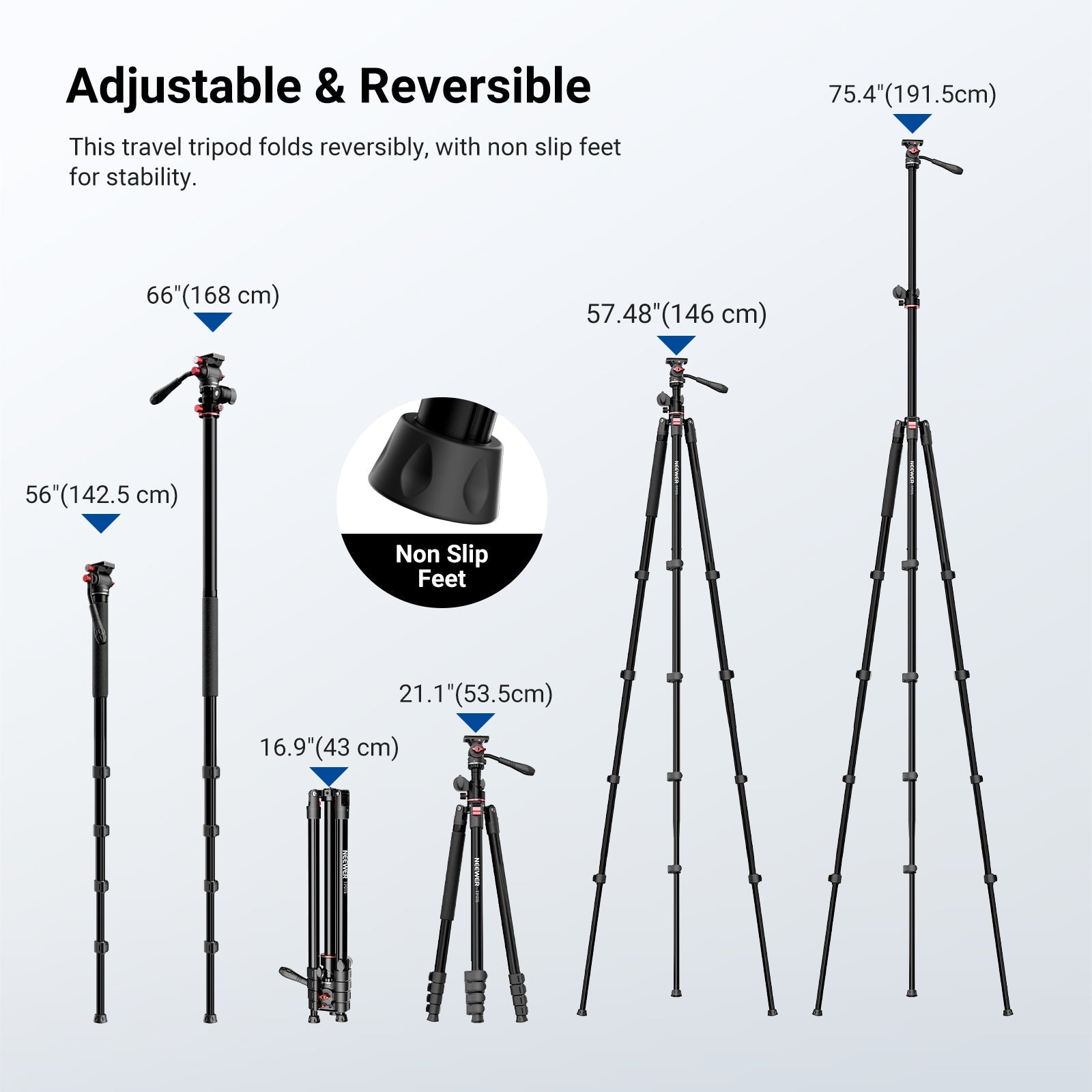 NEEWER BASICS TP015 Overhead Camera Tripod Monopod