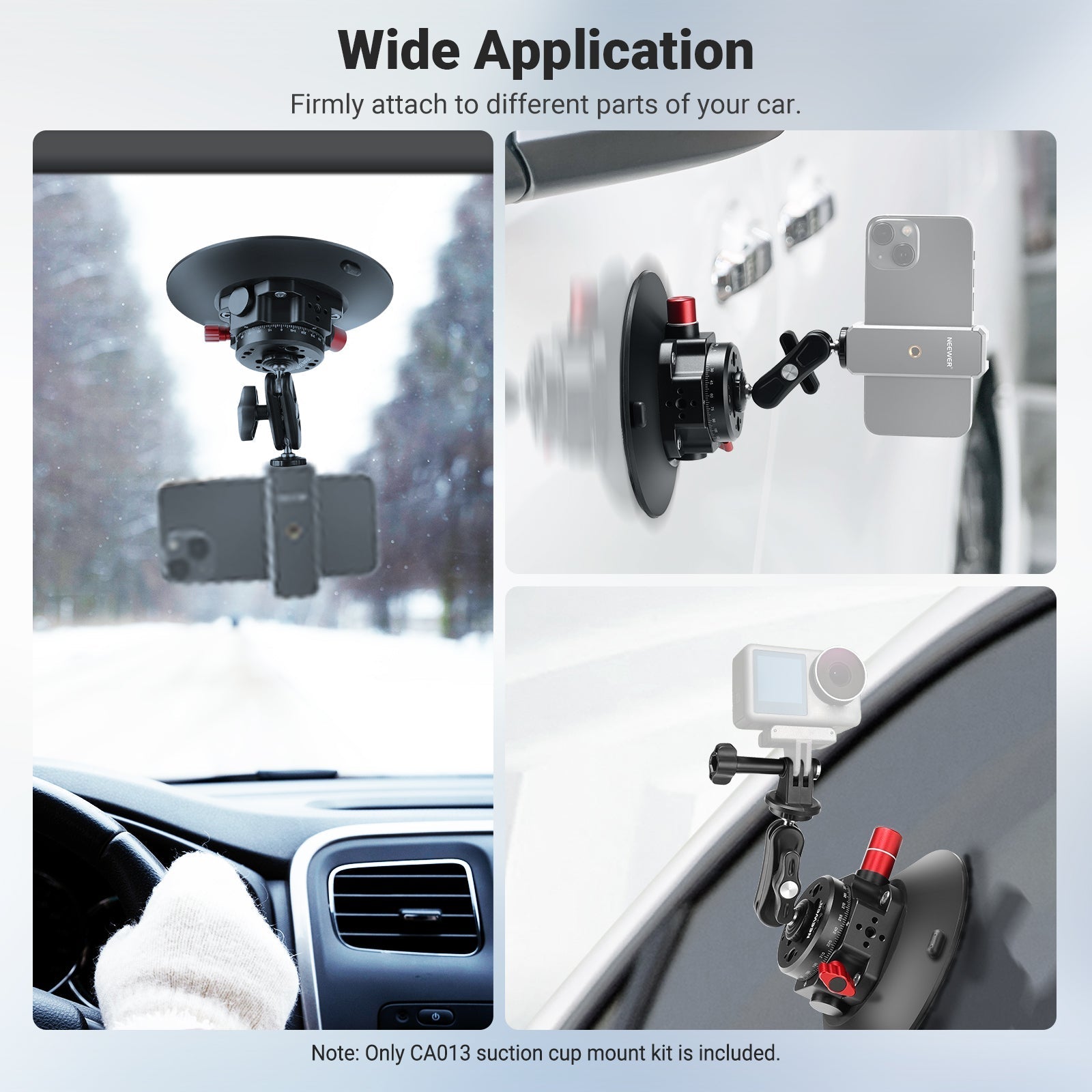 NEEWER CA013 6" Camera Suction Mount with Ball Head Magic Arm