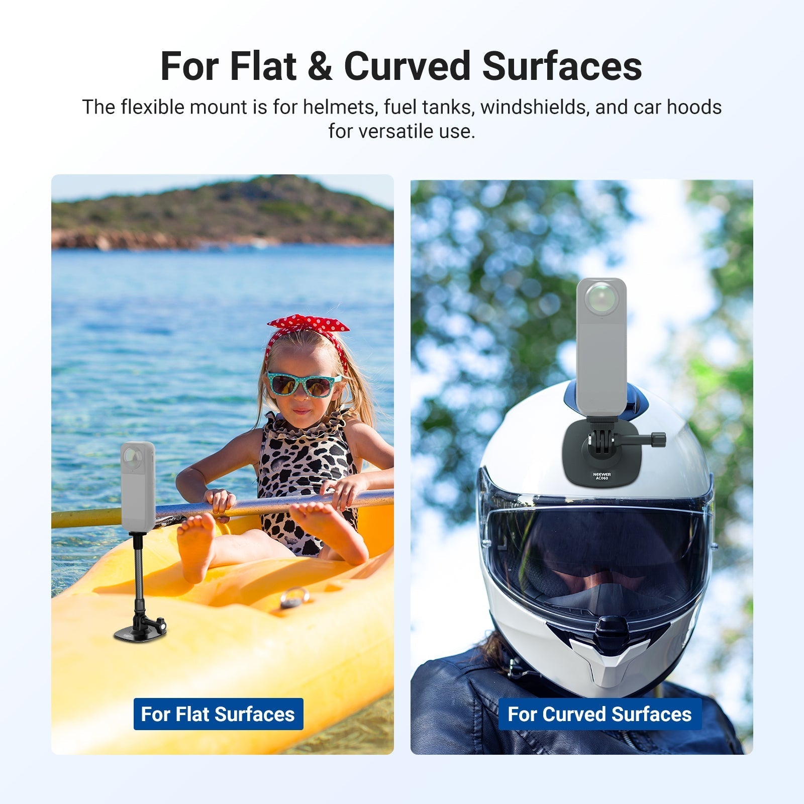 NEEWER AC060 Flexible Helmet Mount for Action Camera