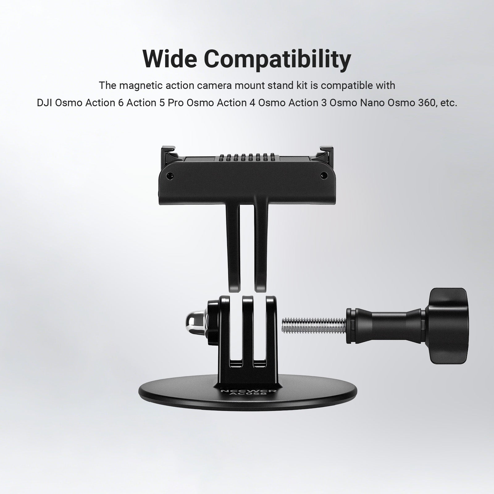 NEEWER AC058 Adhesive Base Mount Kit for DJI Osmo Nano/Osmo 360/Action 6 5 Pro 4 3