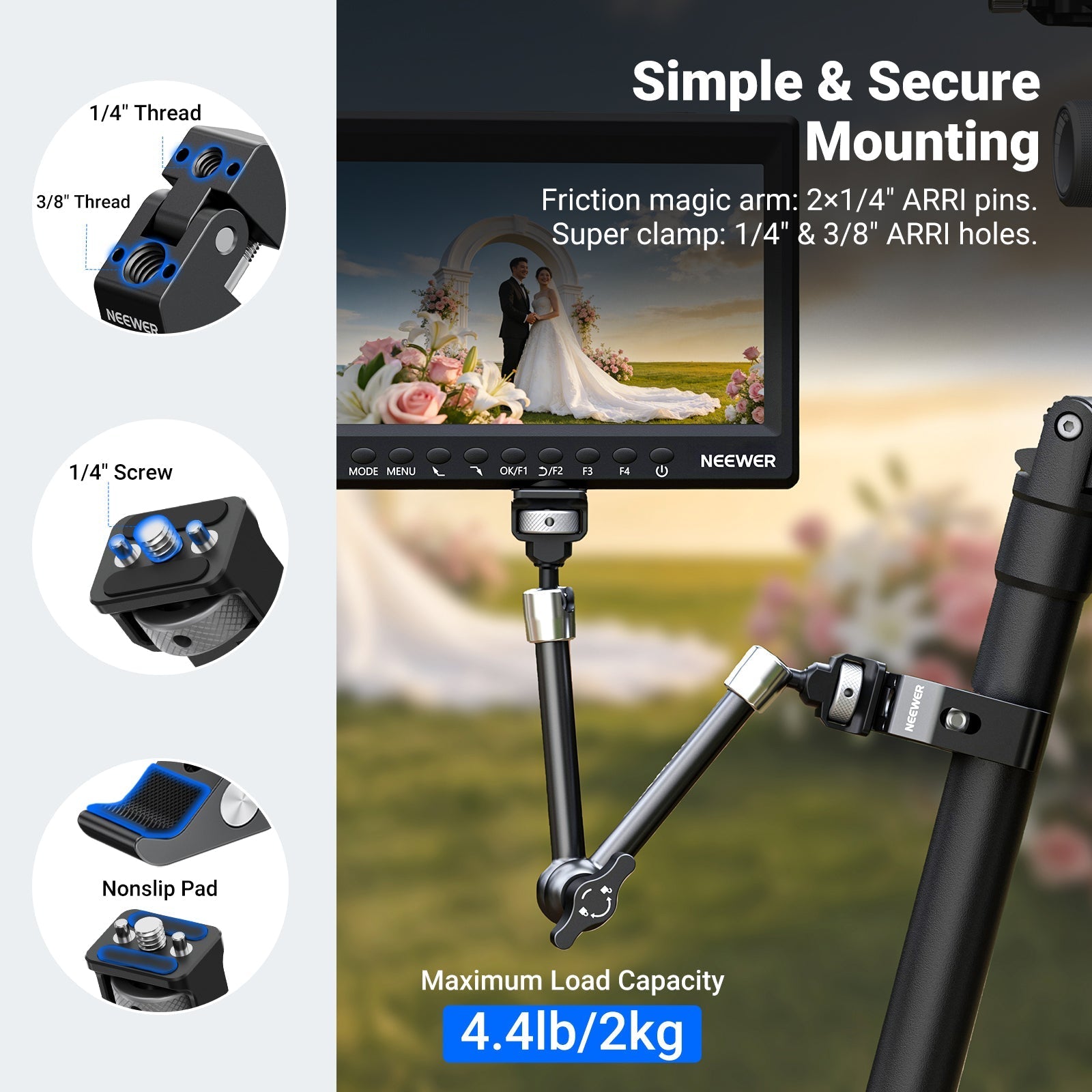 NEEWER ST07C/ST16C Magic Arm with Super Clamp