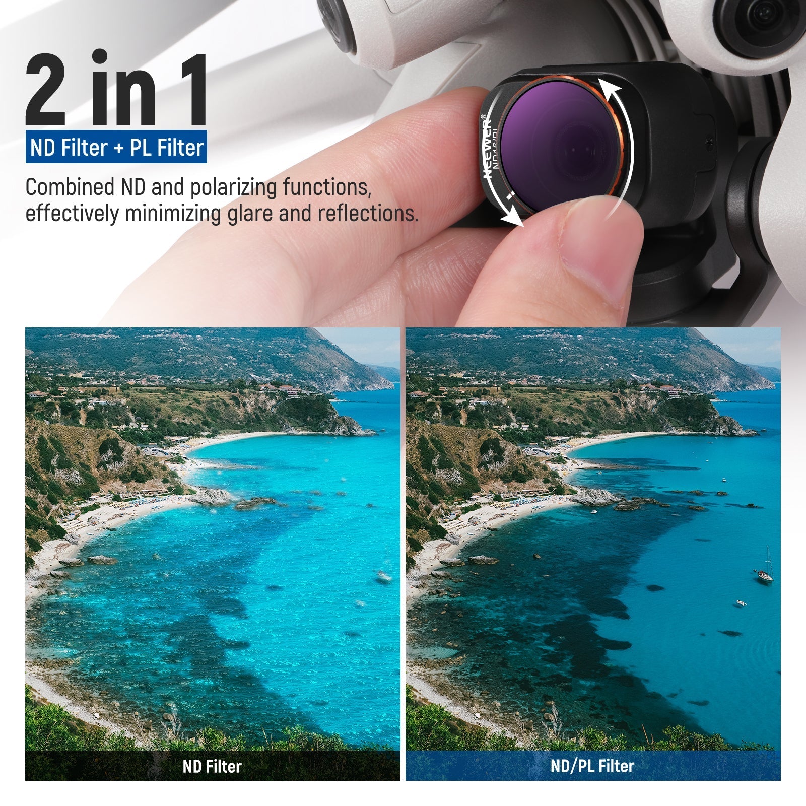 NEEWER FL-A33 16-Pack ND & CPL & Effect Filter Set for DJI Mini 4 Pro