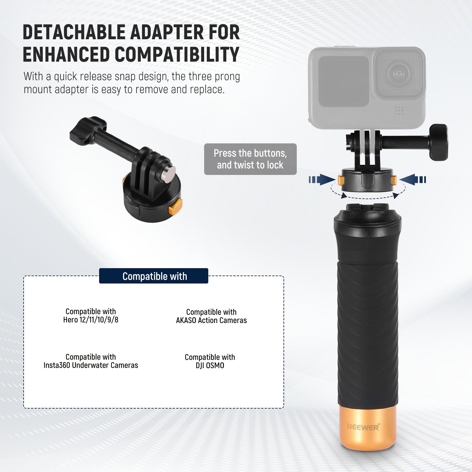 NEEWER GP23 Floating Hand Grip For Action Camera
