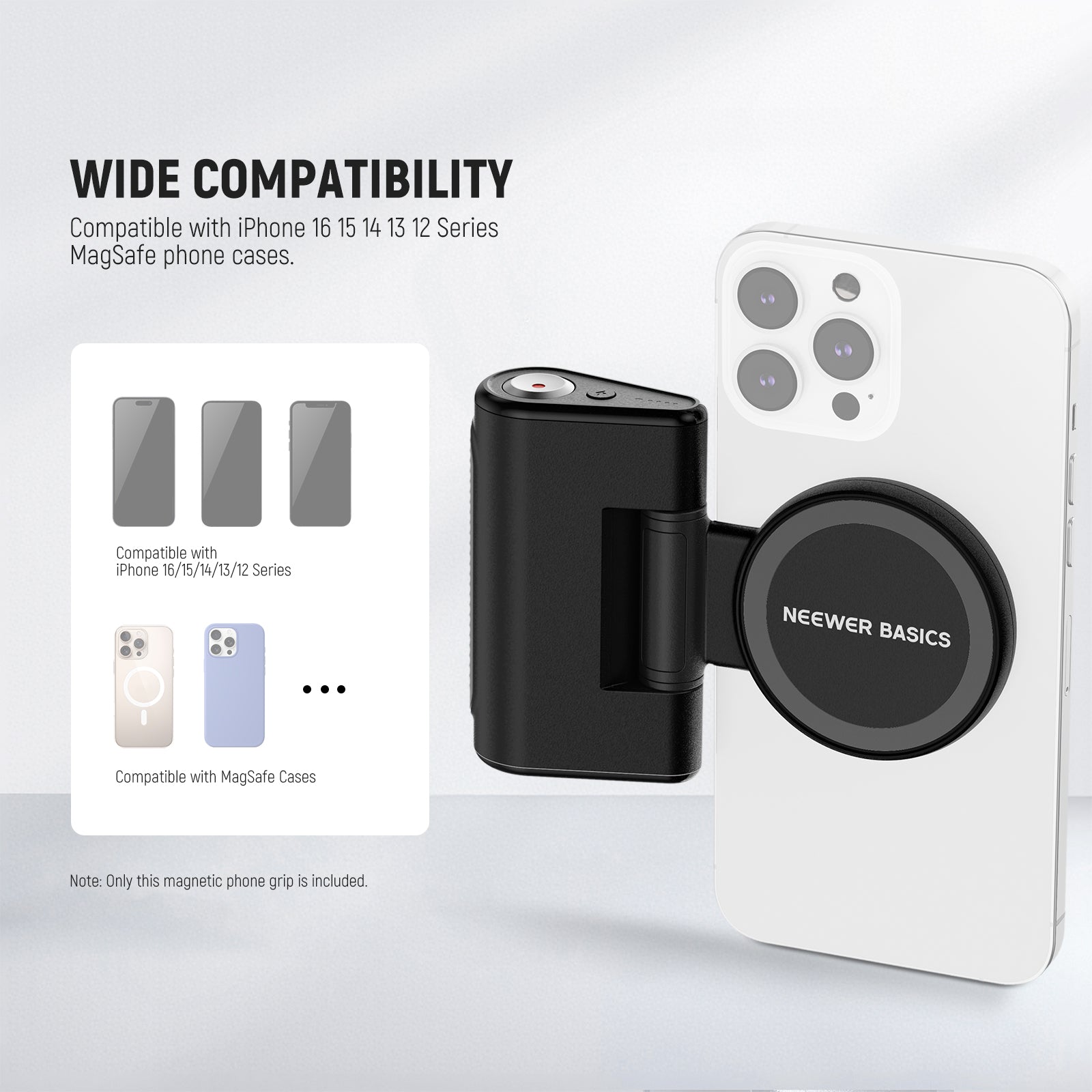 NEEWER BASICS WS-25001 Magnetic Phone Camera Grip Shutter Remote