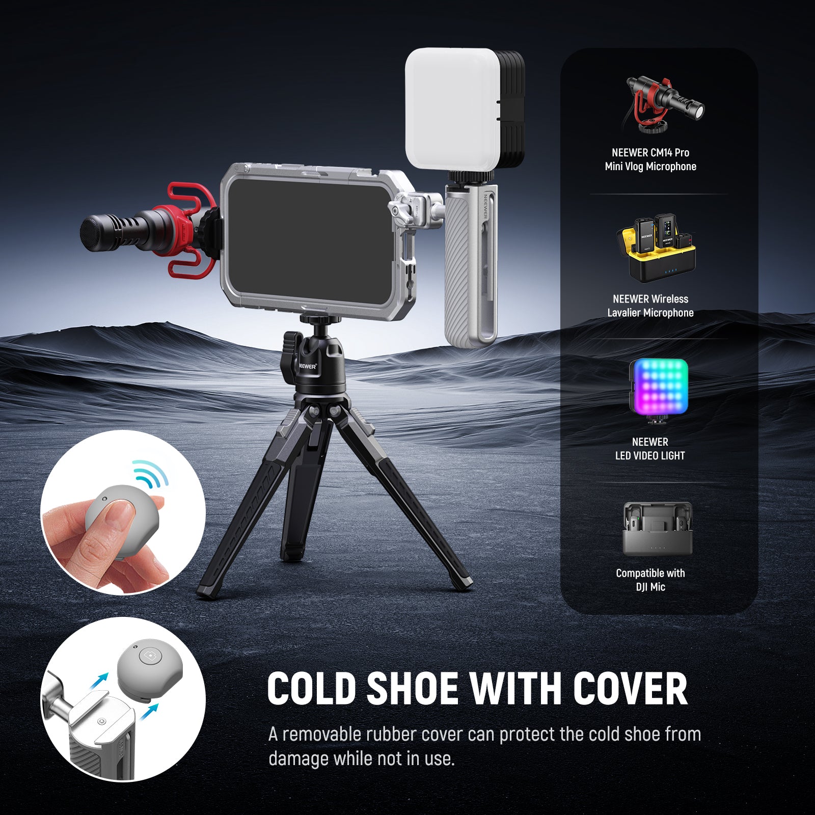 NEEWER PA045E Side Handle with Bluetooth Remote Shutter
