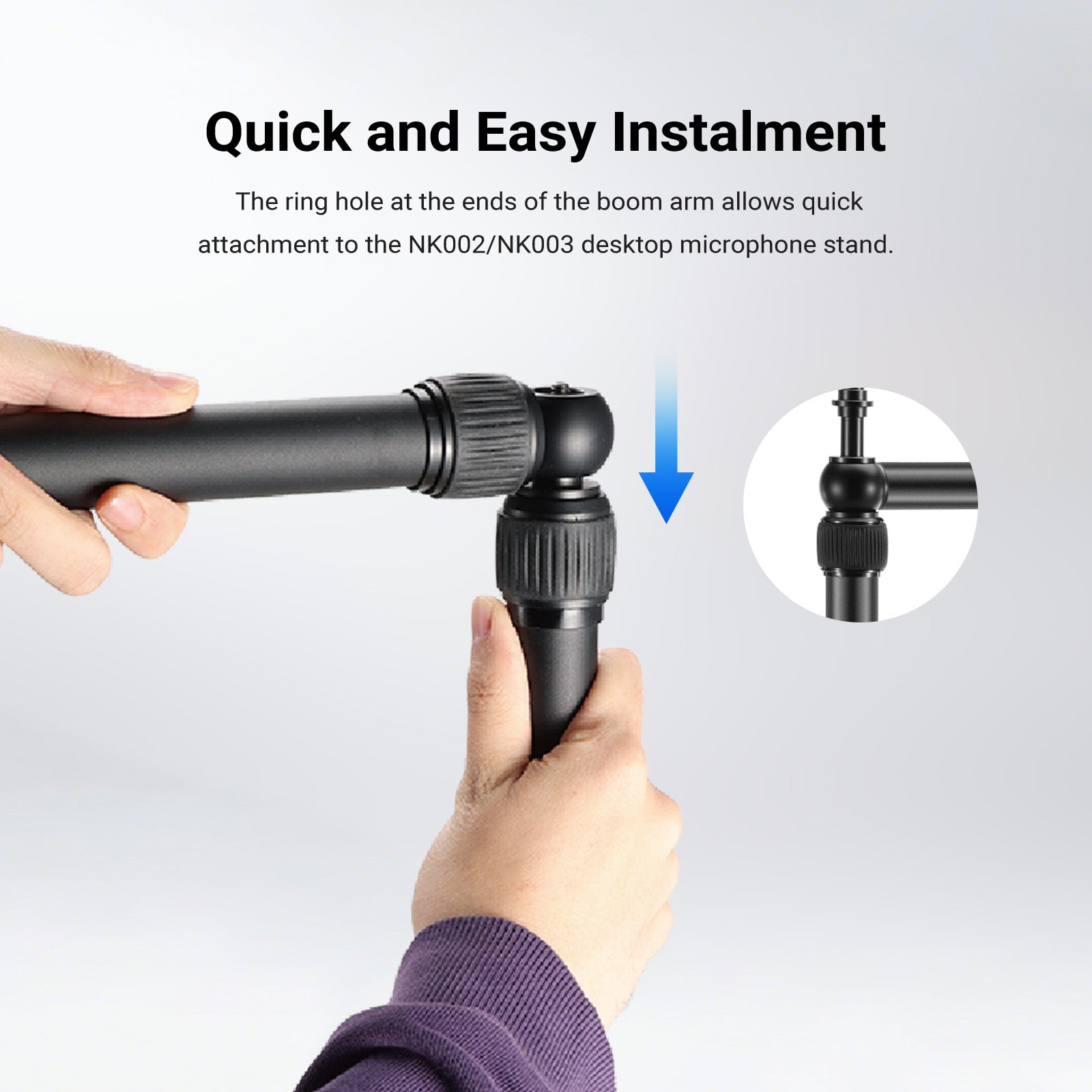 NEEWER NK009 2.8-4.9ft Horizontal Boom Arm Only for NK002 & NK003
