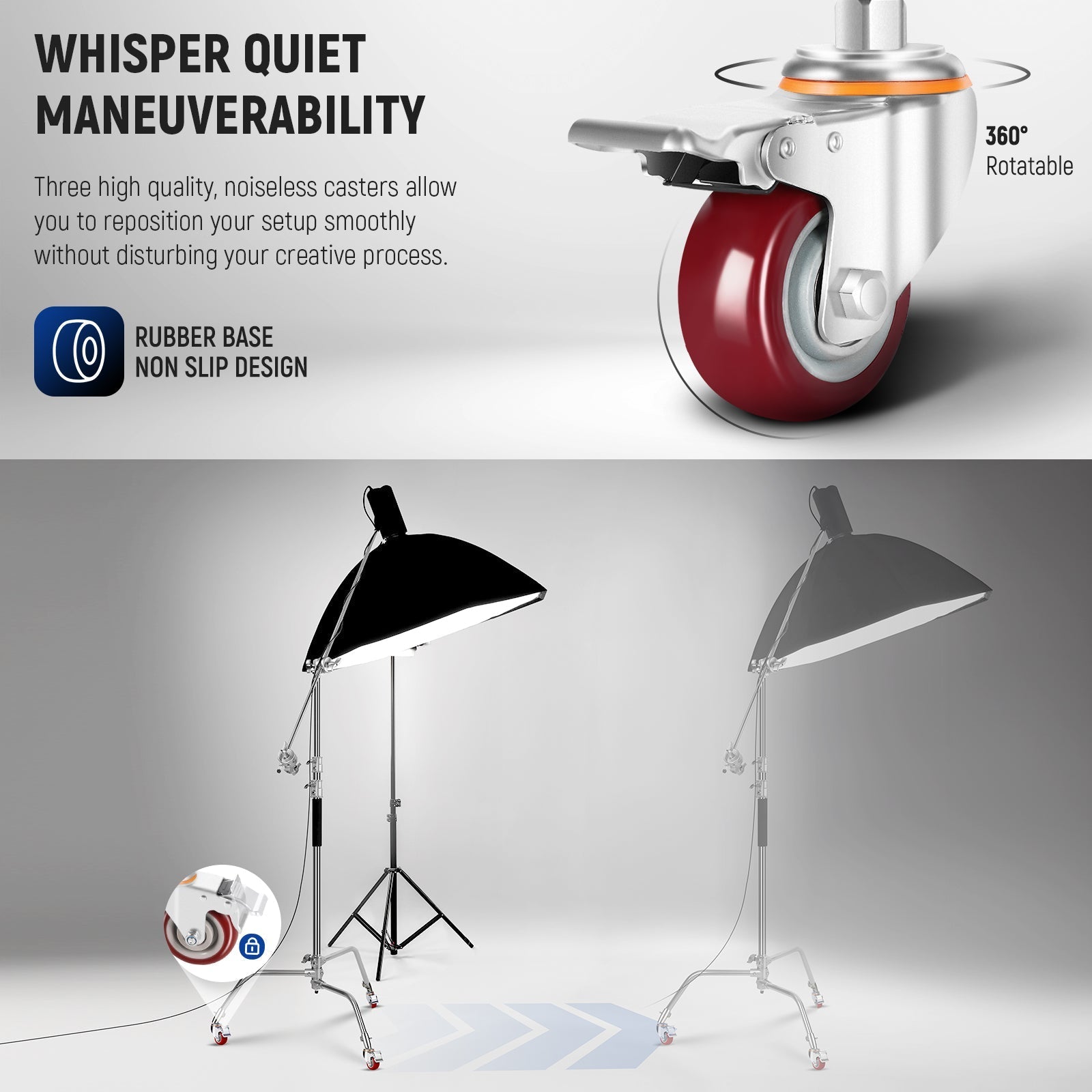 NEEWER SC186W 186cm Stainless Steel Heavy Duty C Stand