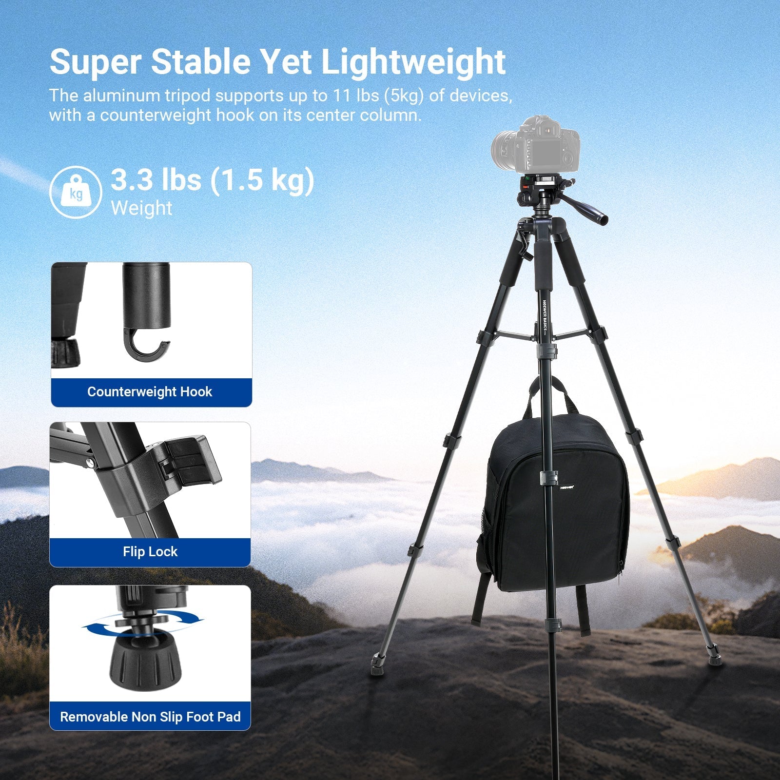 NEEWER BASICS TP56 74" Camera Tripod
