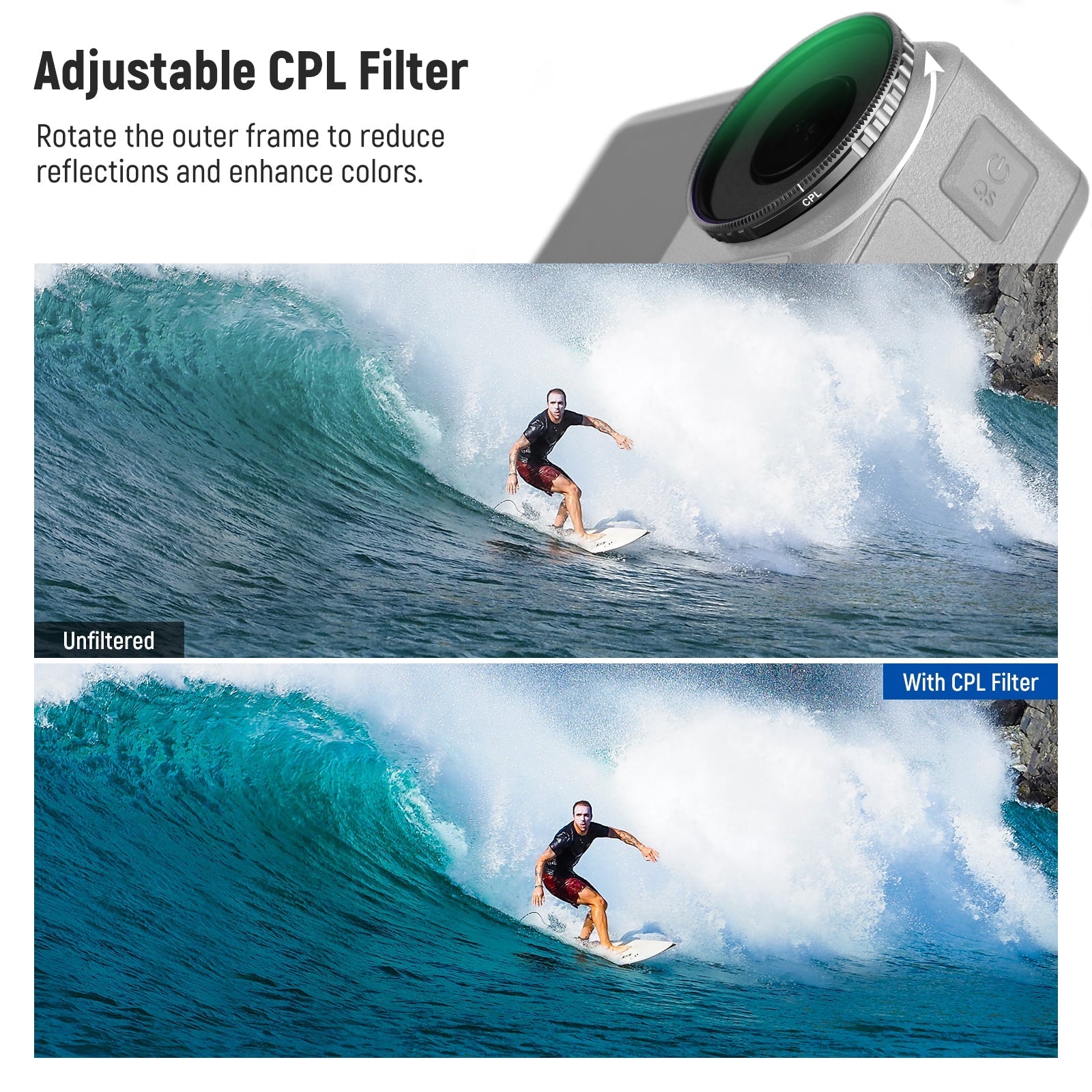 NEEWER FL-A13 6-Pack CPL & ND Filter Set for DJI Osmo Action Action 5 Pro/4