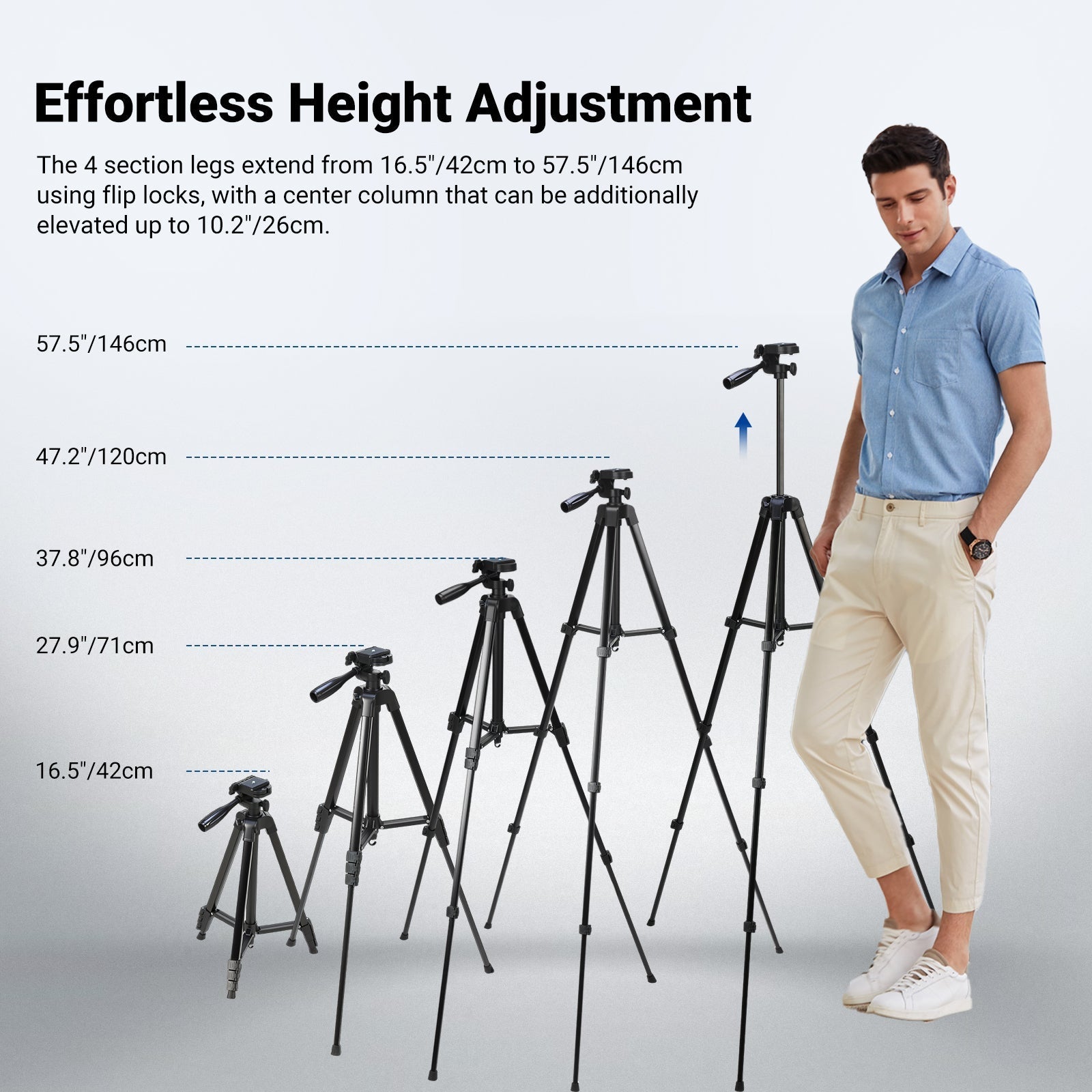 NEEWER ENTRY LEVEL VERSION TP53 57.5" Metal Travel Tripod
